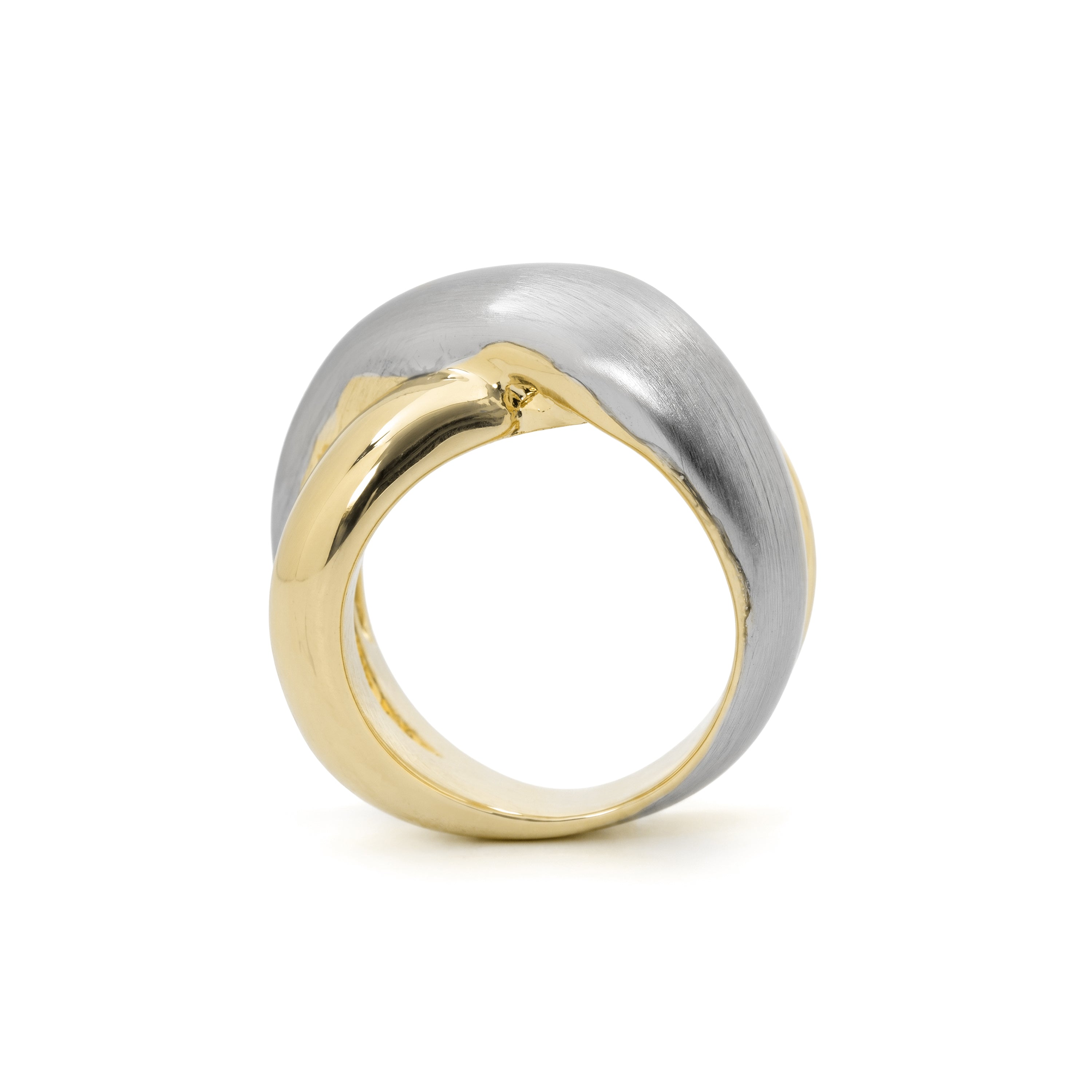 Anillo acabado en rodio, oro amarillo y rosa de 18k - Stalor