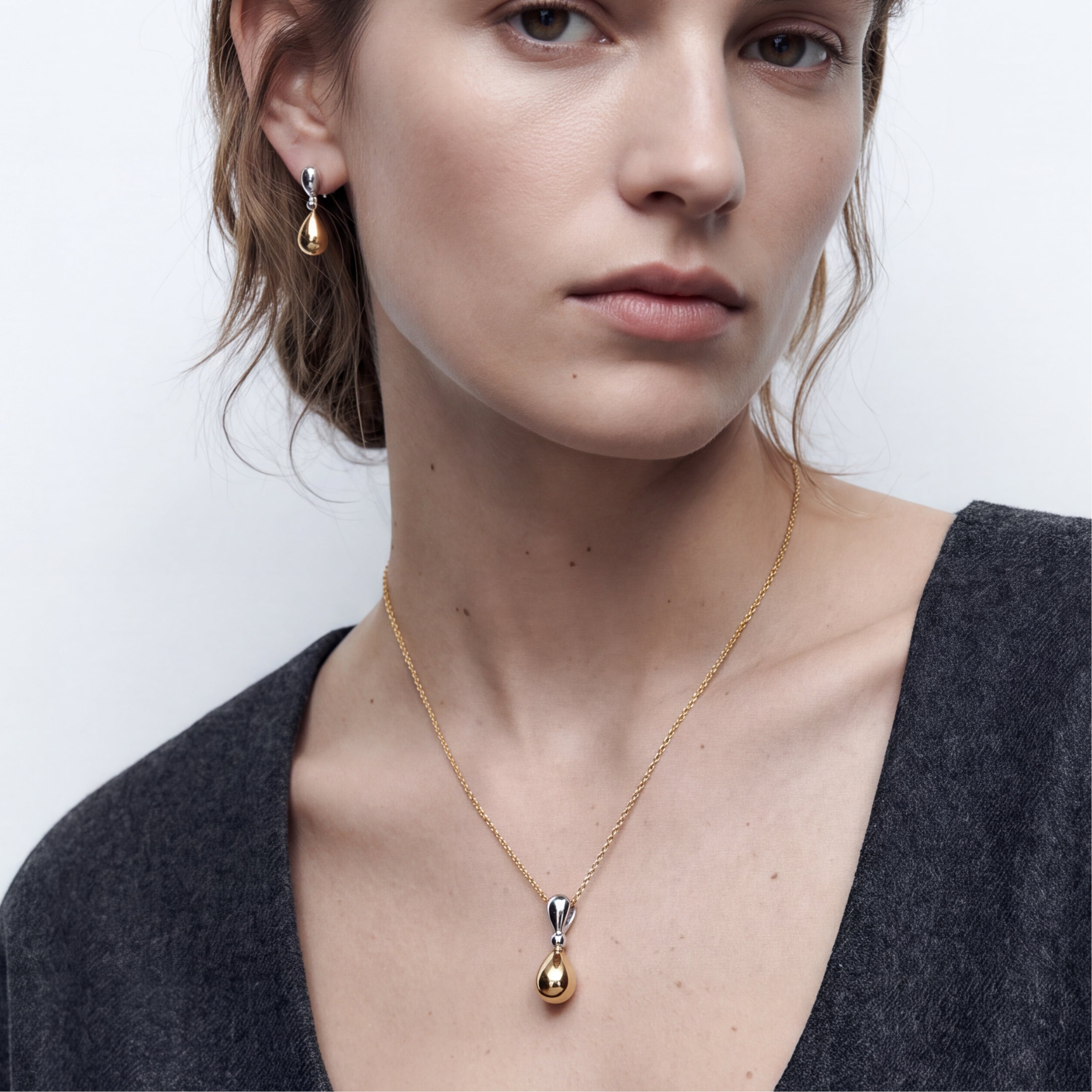 Set con finitura in rodio, oro giallo e oro rosa 18k - Oriz