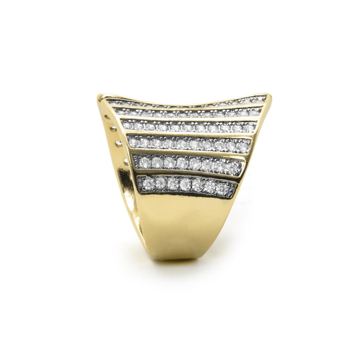 Brilliant Cubic Zirconia Ring with 18k Yellow Gold Finish - Jedrac