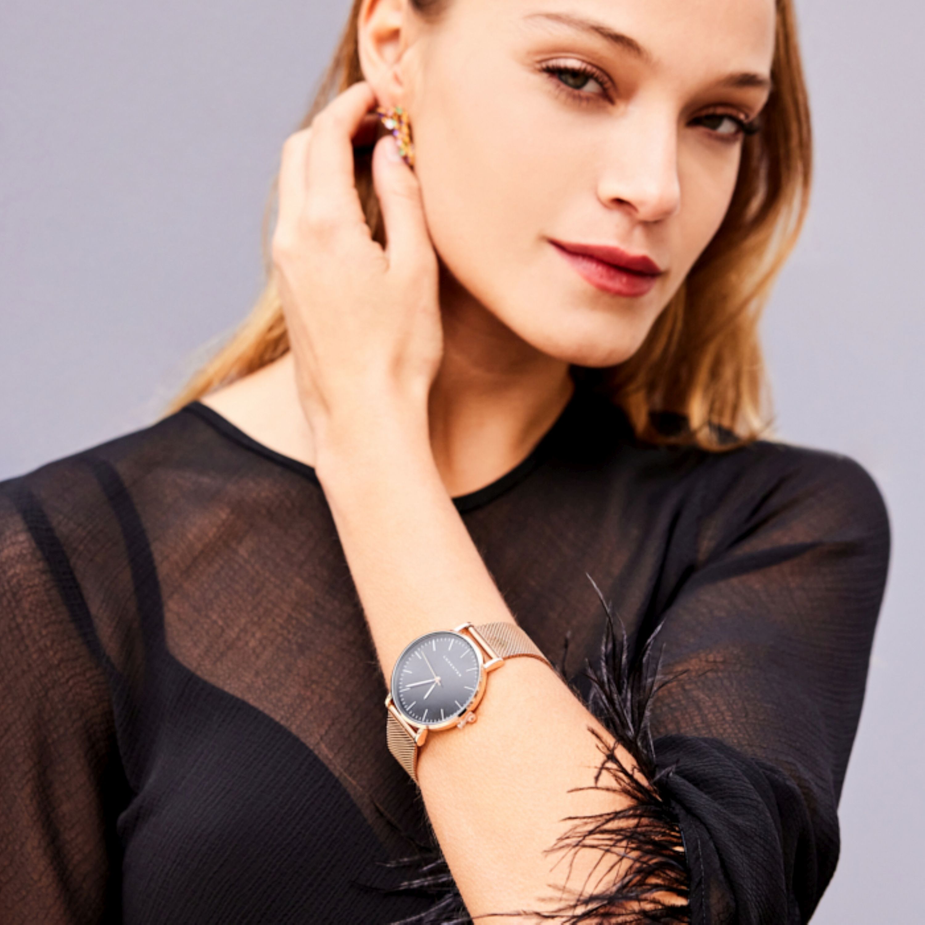 18K rose gold finished watch - Didia