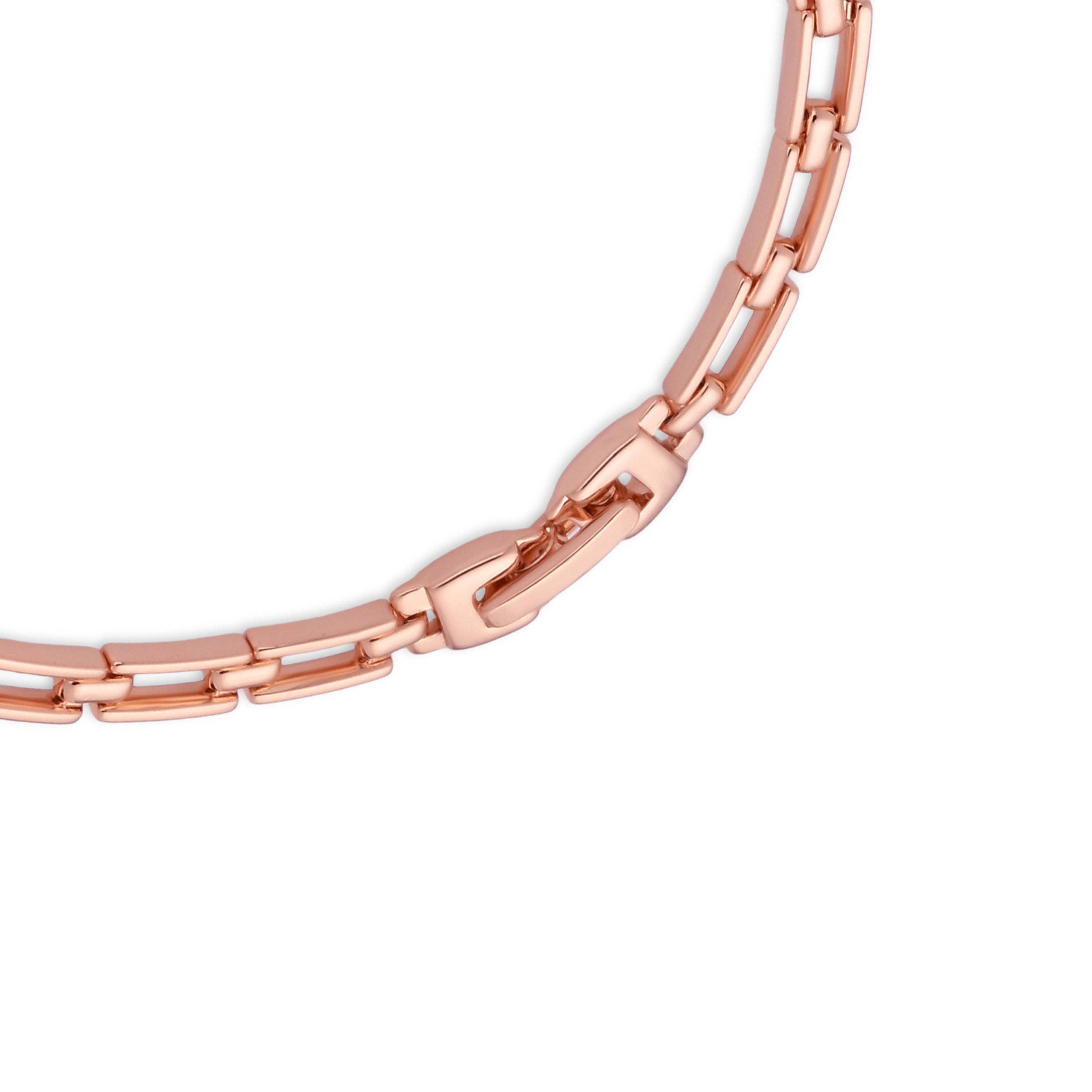 Bright Zircon Bracelet with 18k Rose Gold Finish - Mona