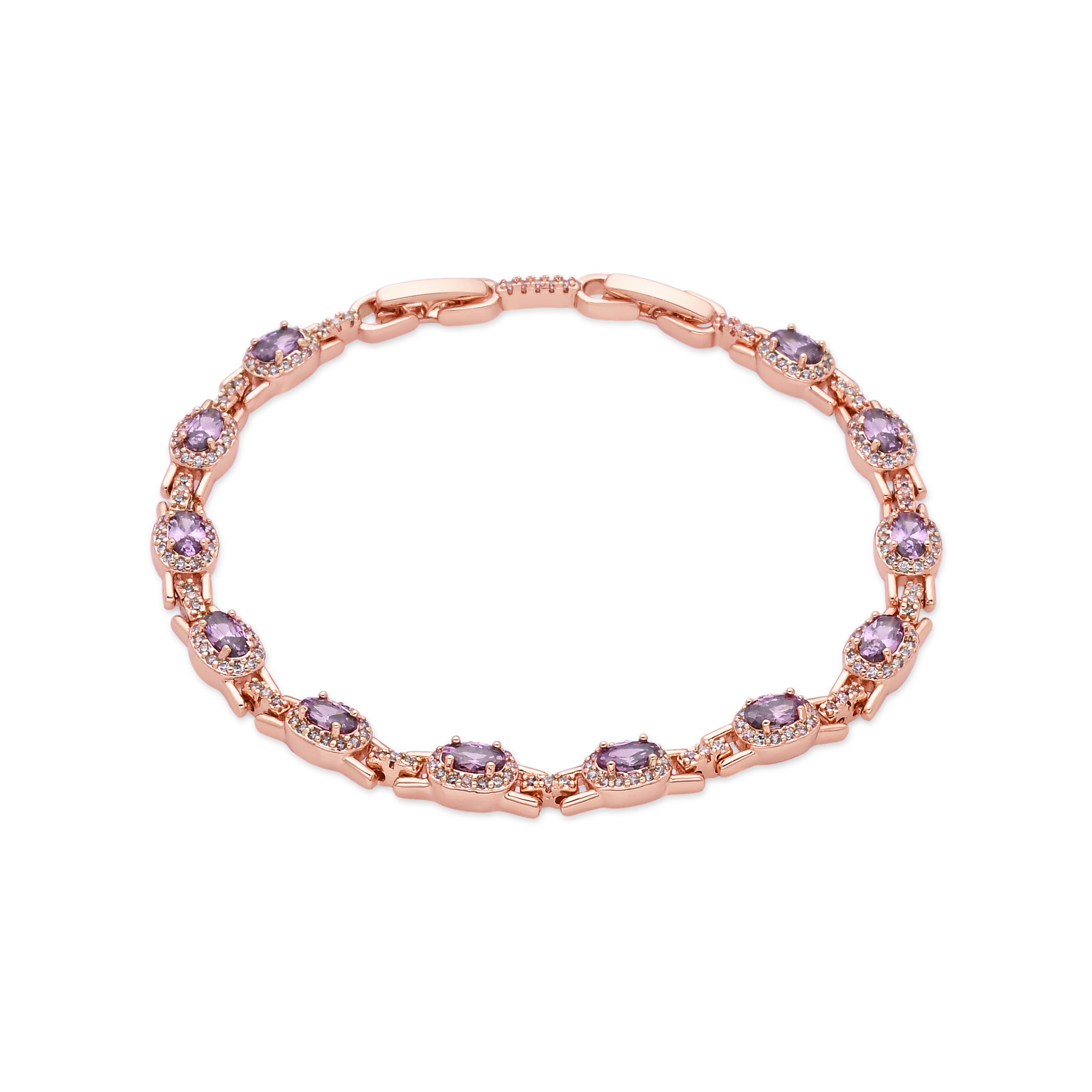 Pulseira de Zircónia Multicolor com acabamento em ouro rosa de 18k - Papzal