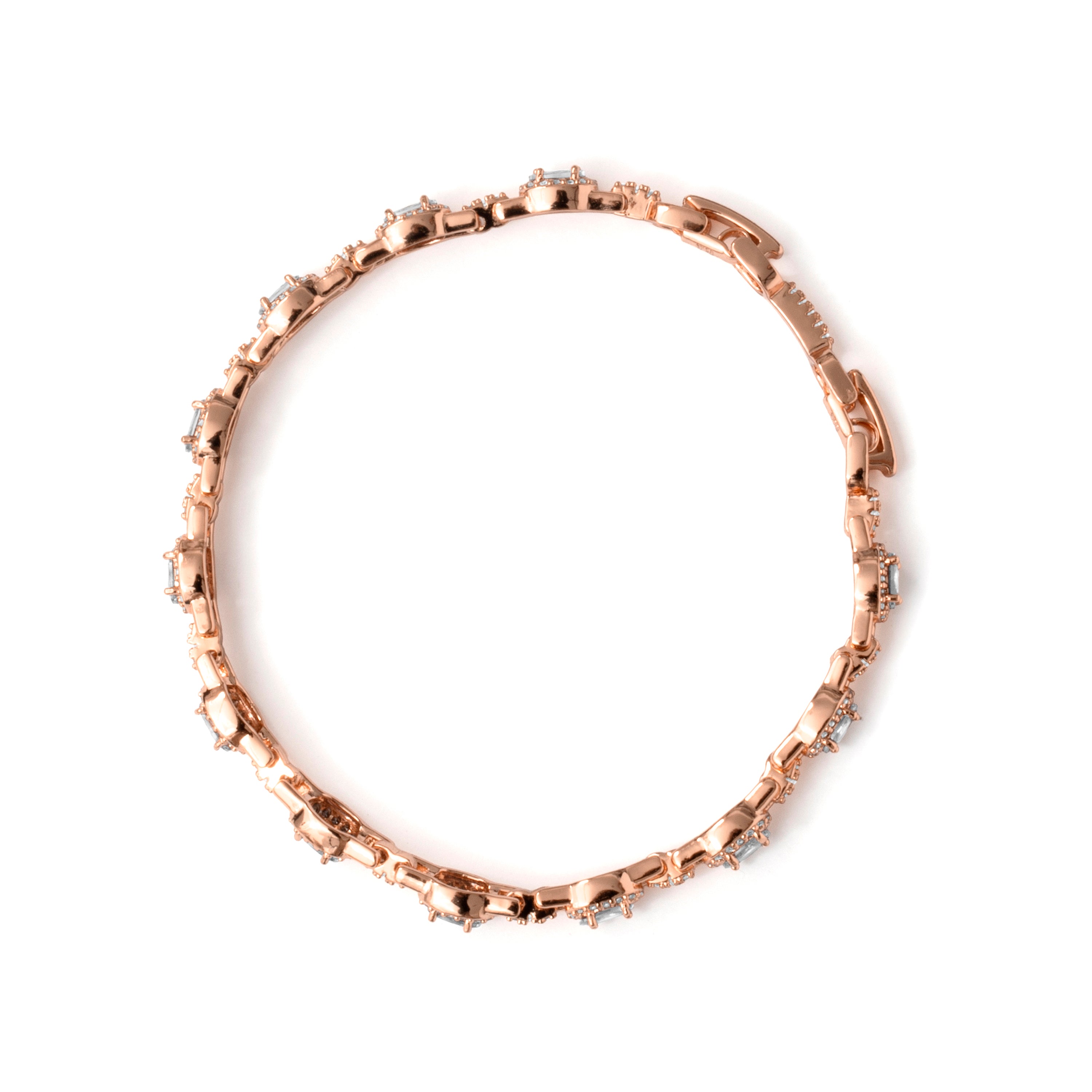 Pulseira de Zircónia Multicolor com acabamento em ouro rosa de 18k - Papzal