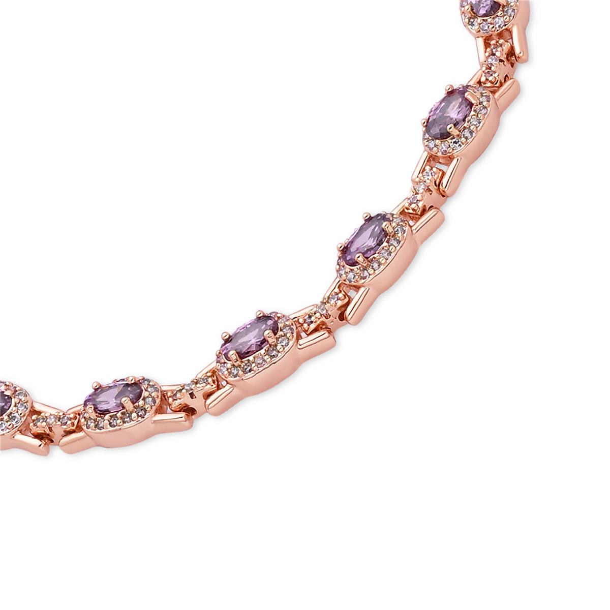 Pulseira de Zircónia Multicolor com acabamento em ouro rosa de 18k - Papzal