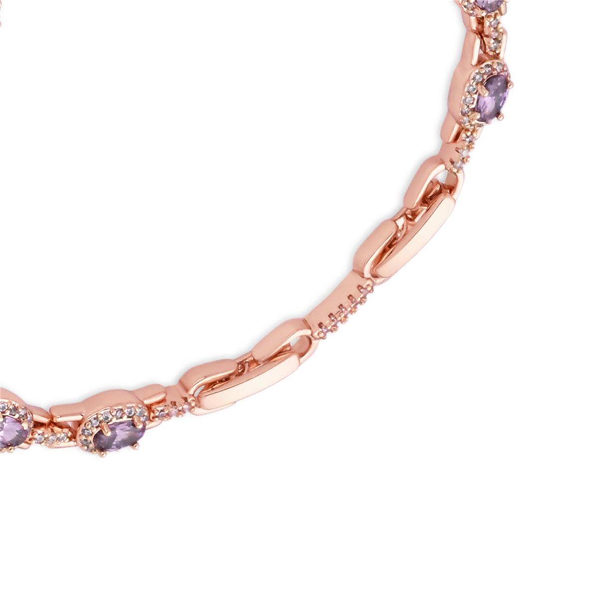 Pulseira de Zircónia Multicolor com acabamento em ouro rosa de 18k - Papzal