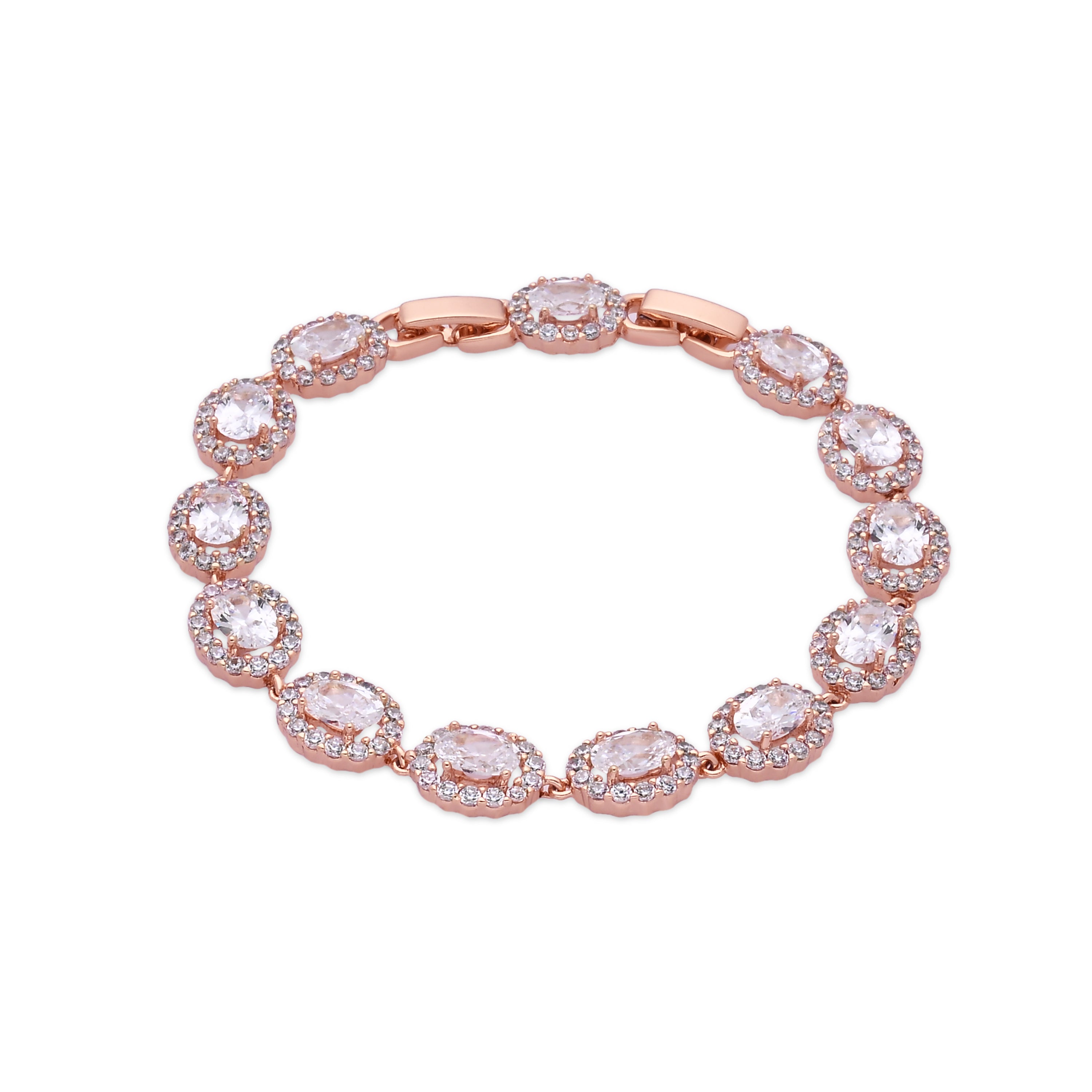 Armband mit funkelndem Zirkonia, 18-karätig rosévergoldet - Zarane