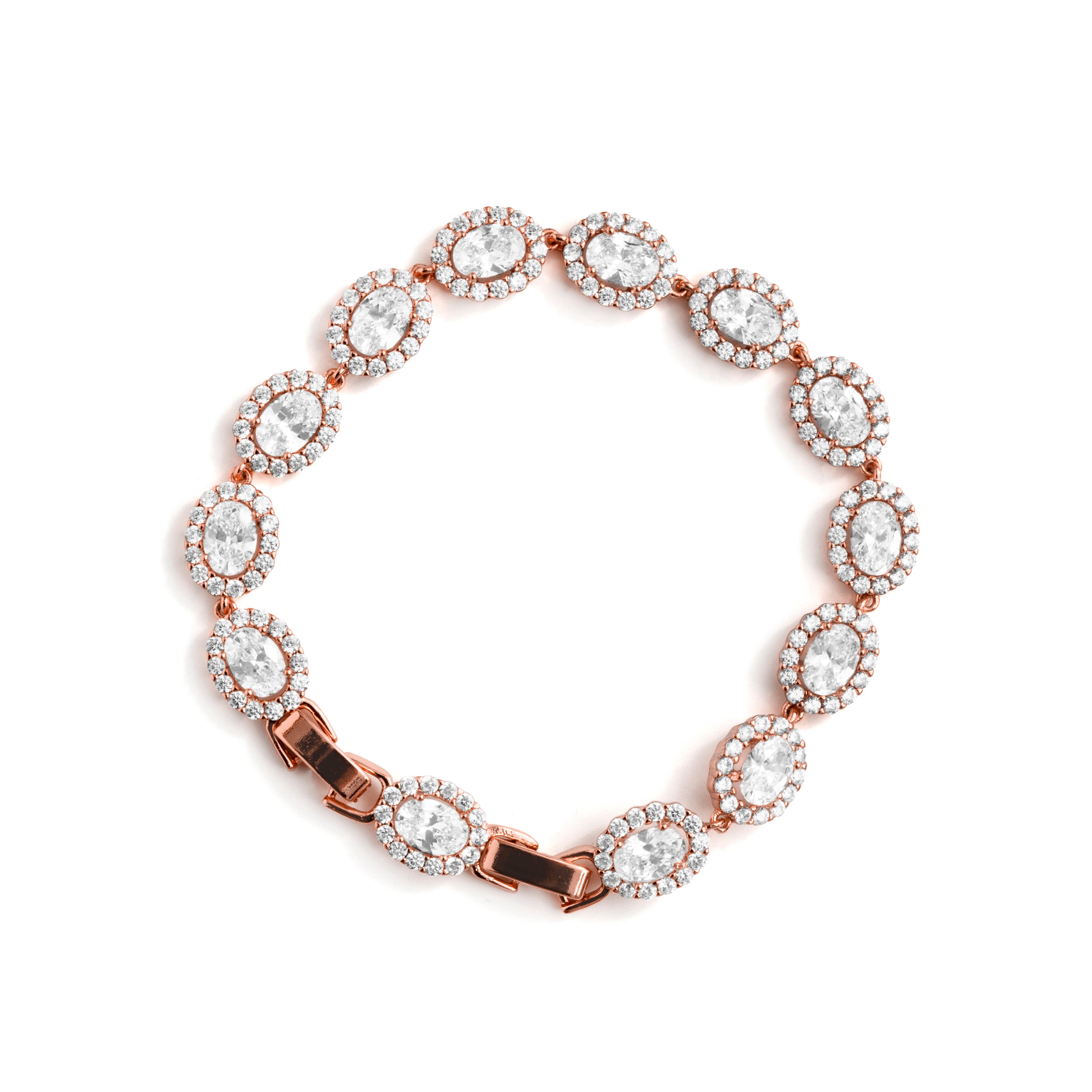 Bright Zircon Bracelet with 18k Rose Gold Finish - Zarane