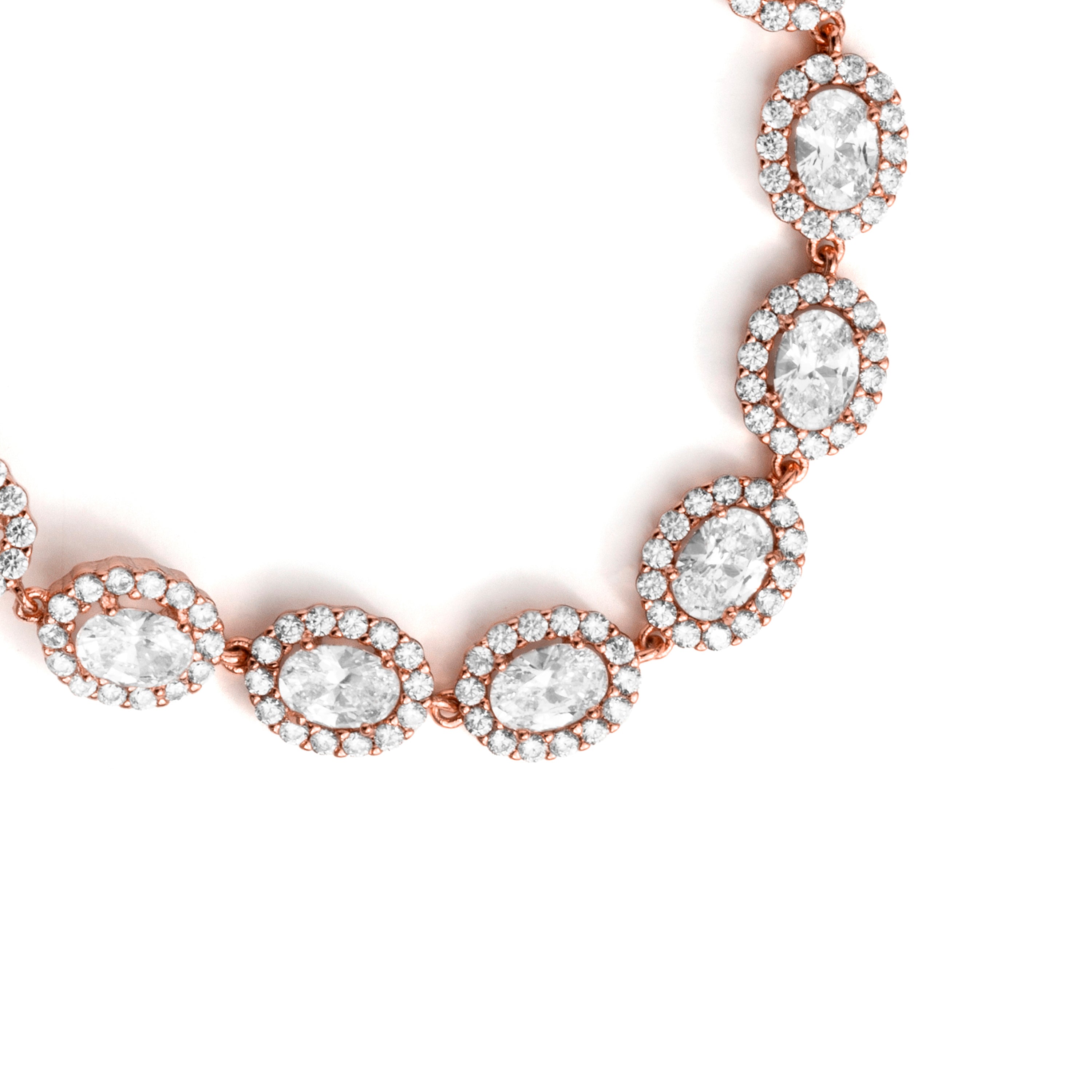 Bright Zircon Bracelet with 18k Rose Gold Finish - Zarane