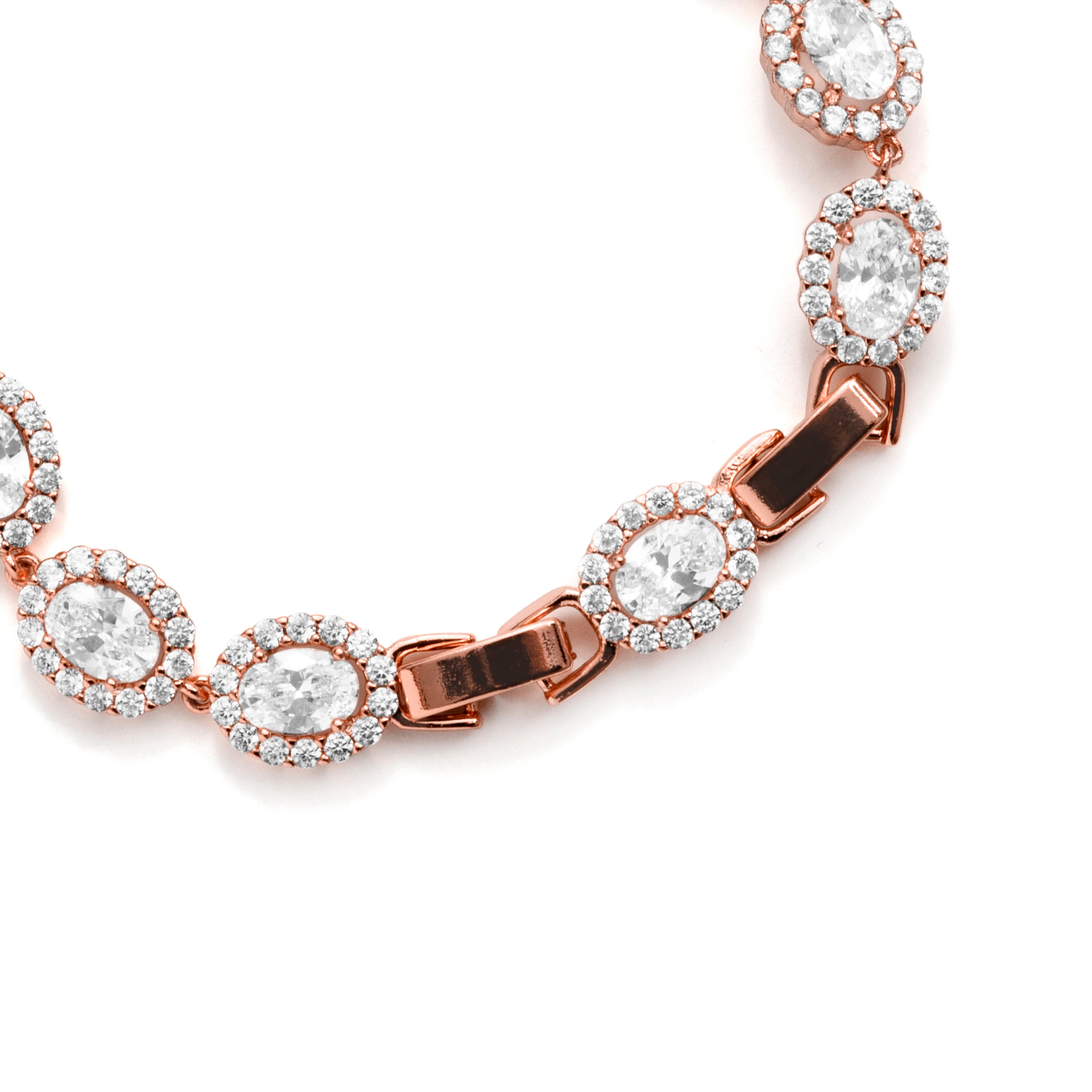 Bright Zircon Bracelet with 18k Rose Gold Finish - Zarane