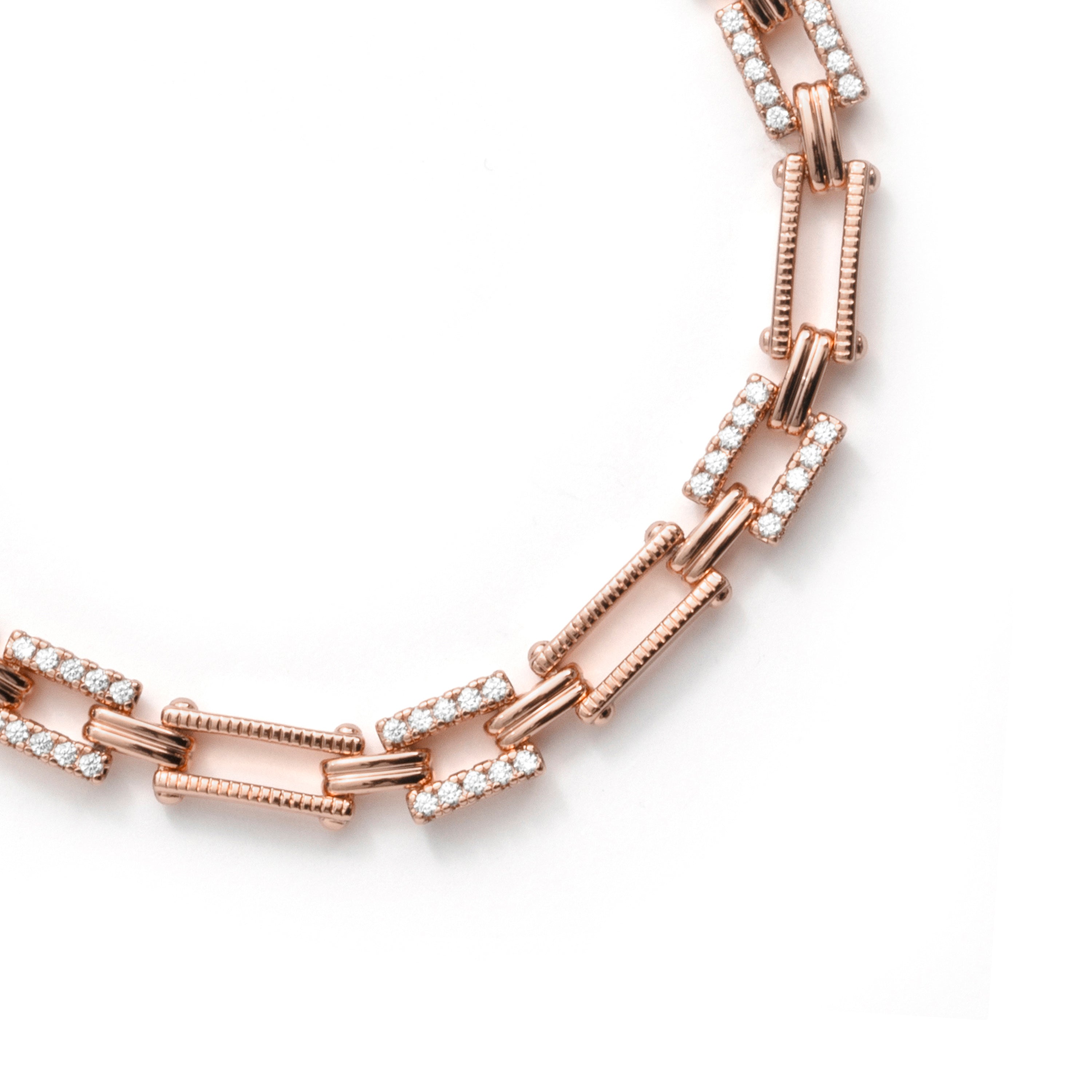 Bright Zircon Bracelet with 18k Rose Gold Finish - Elki