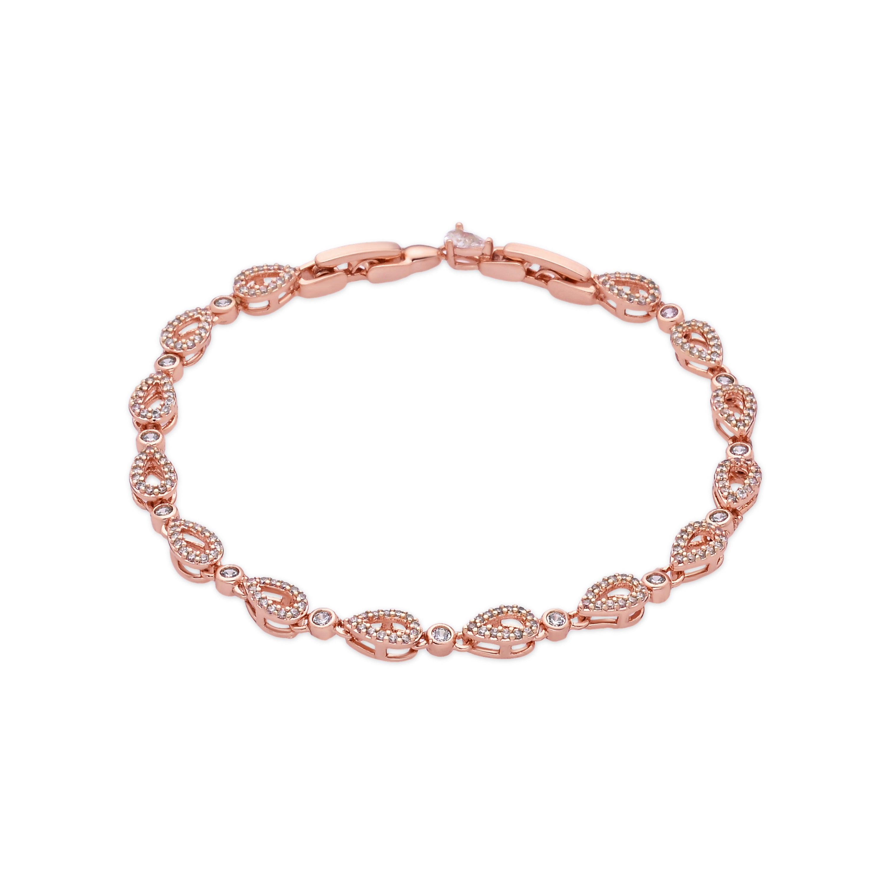 Pulseira de Zircónia Brilhante com acabamento em ouro rosa de 18k - Llao