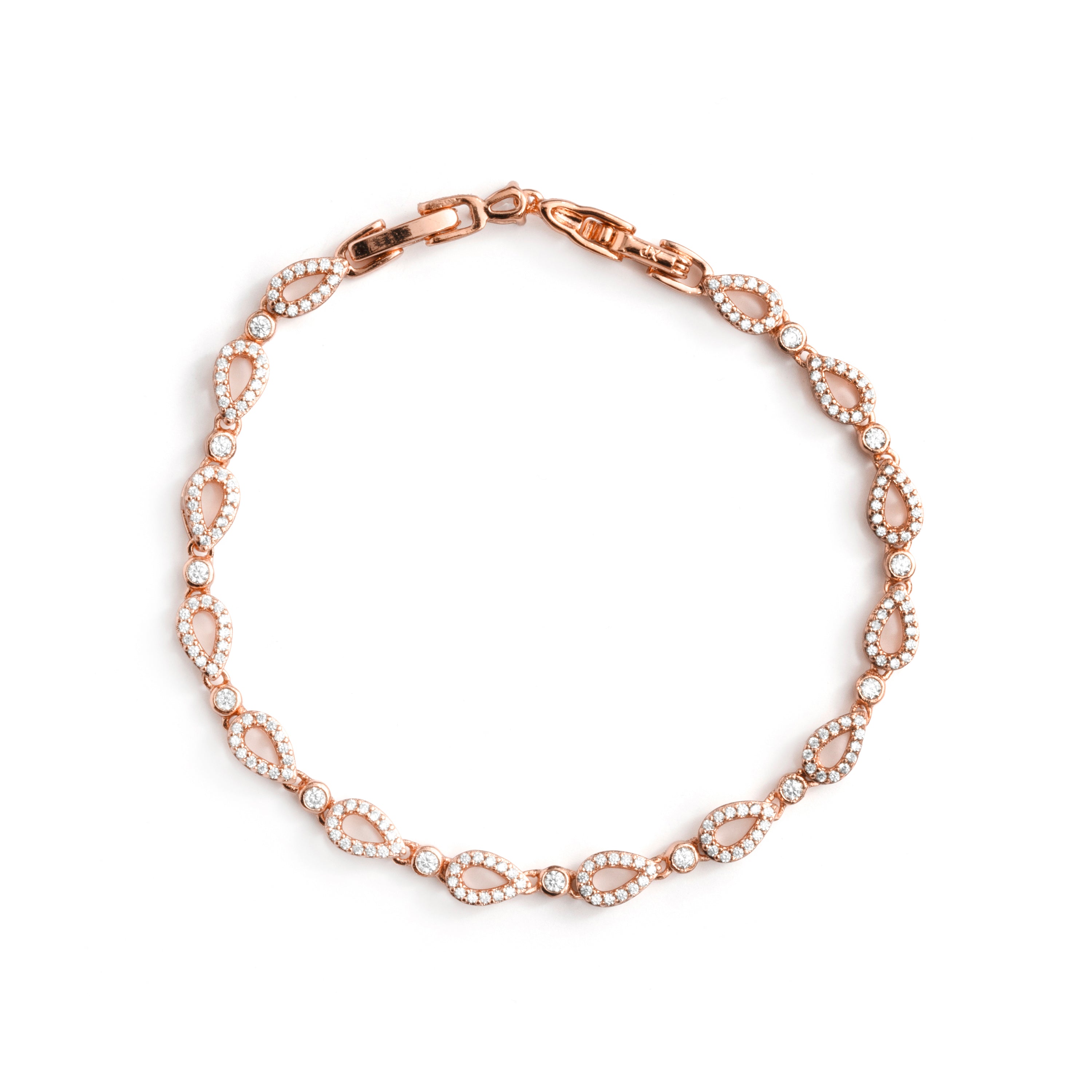 Pulseira de Zircónia Brilhante com acabamento em ouro rosa de 18k - Llao