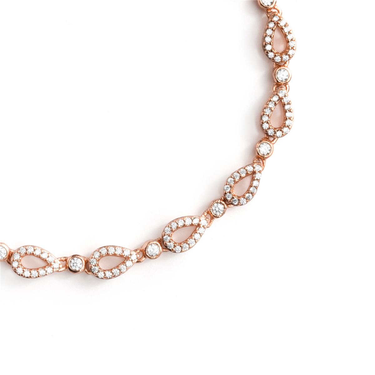 Pulseira de Zircónia Brilhante com acabamento em ouro rosa de 18k - Llao