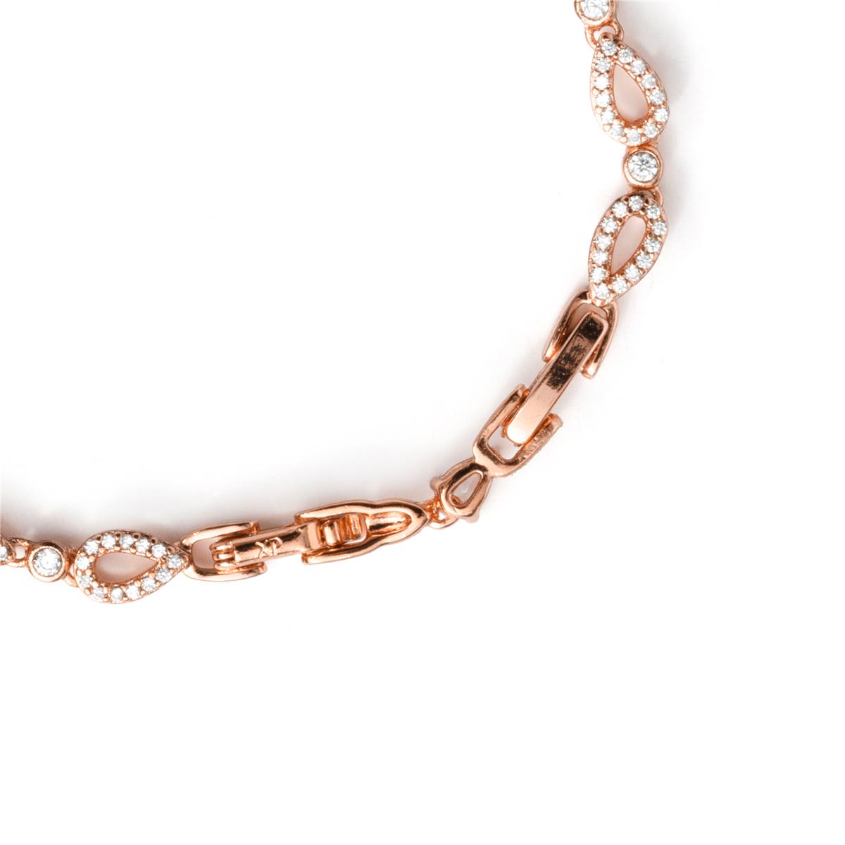 Pulseira de Zircónia Brilhante com acabamento em ouro rosa de 18k - Llao