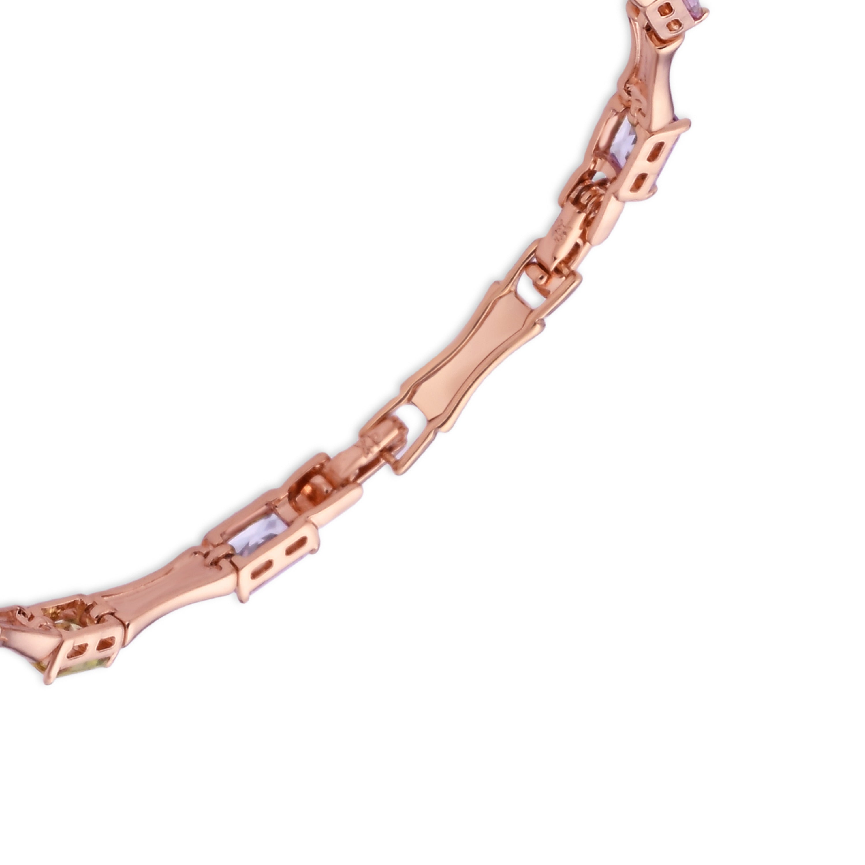 Pulsera de Circonita Multicolor acabado en oro rosa de 18k - Isbil