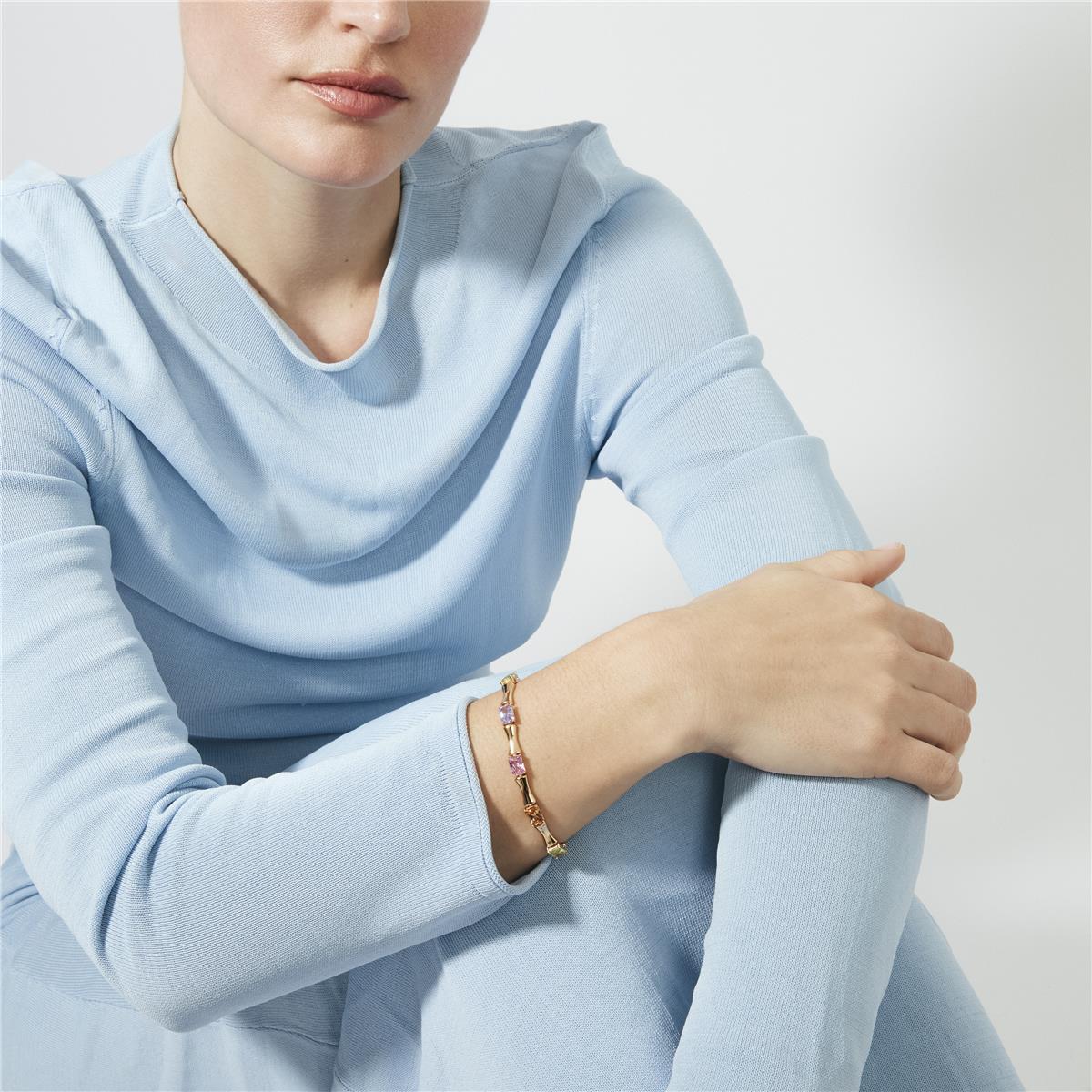 Pulsera de Circonita Multicolor acabado en oro rosa de 18k - Isbil