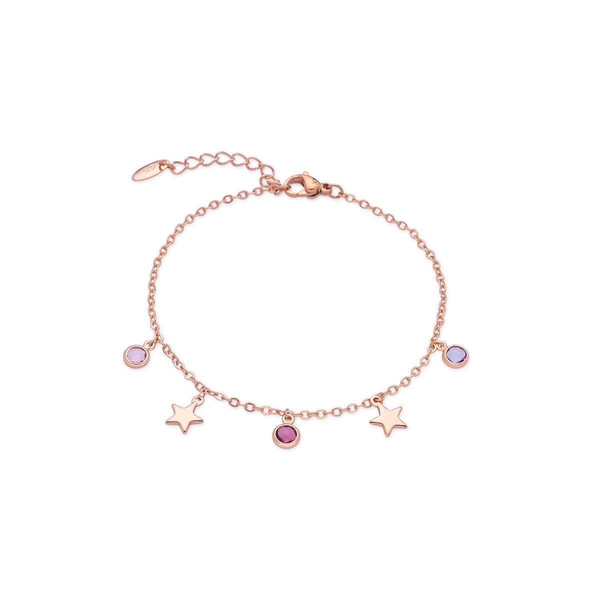 18k Rose Gold Finish Multicolor Cubic Zirconia Bracelet - Varwi