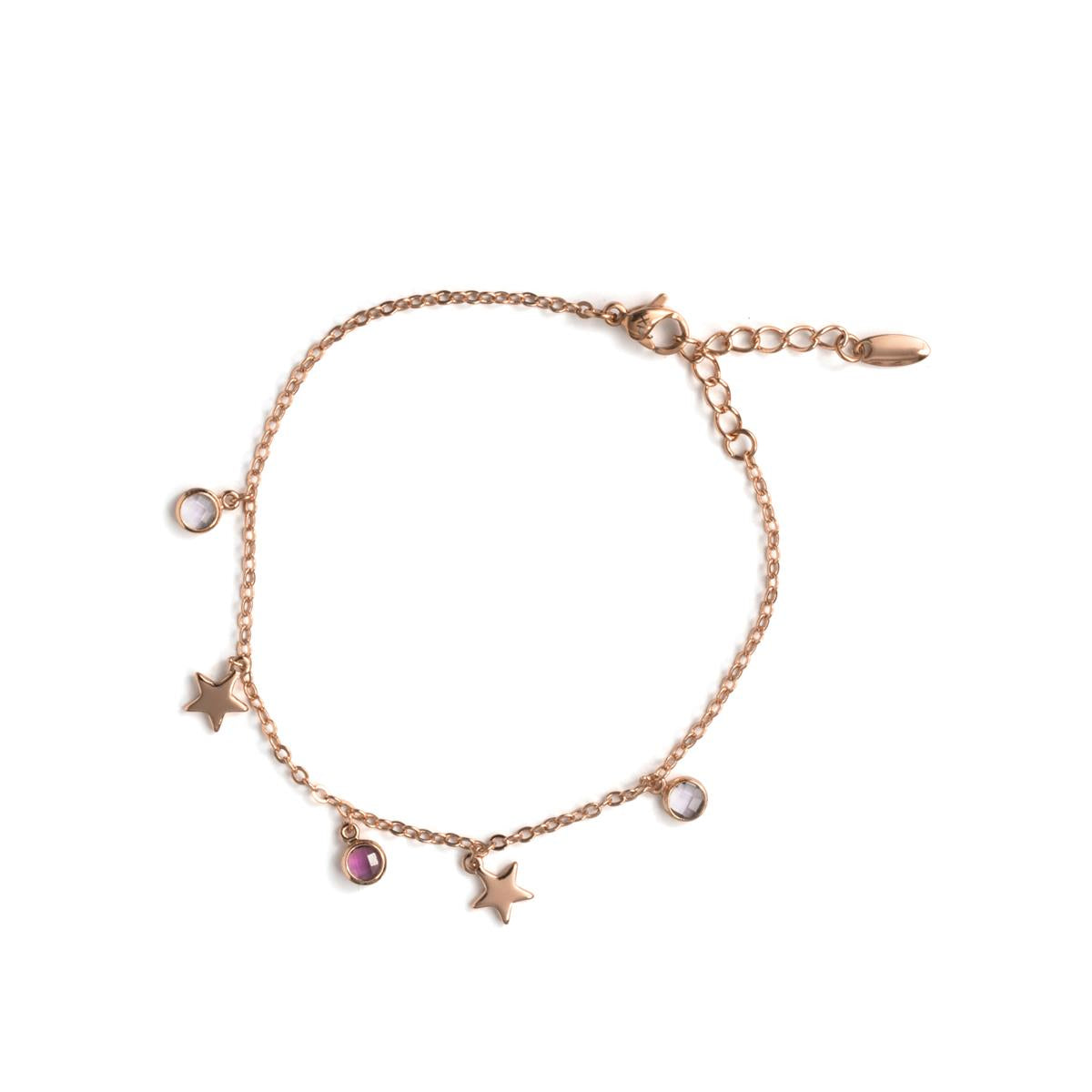 18k Rose Gold Finish Multicolor Cubic Zirconia Bracelet - Varwi