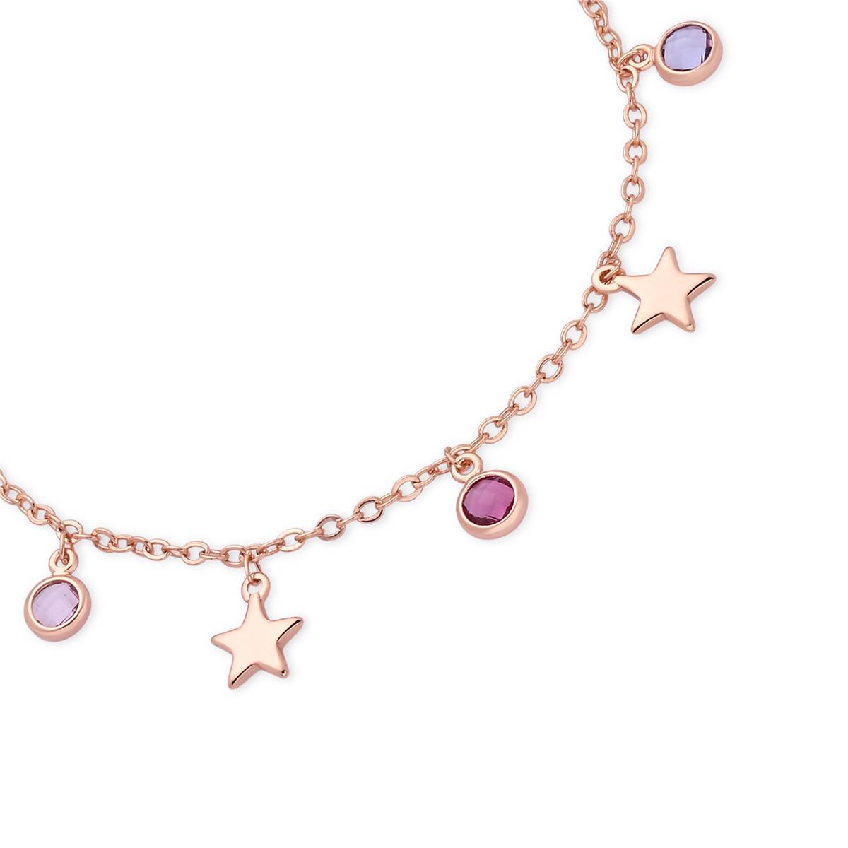 18k Rose Gold Finish Multicolor Cubic Zirconia Bracelet - Varwi
