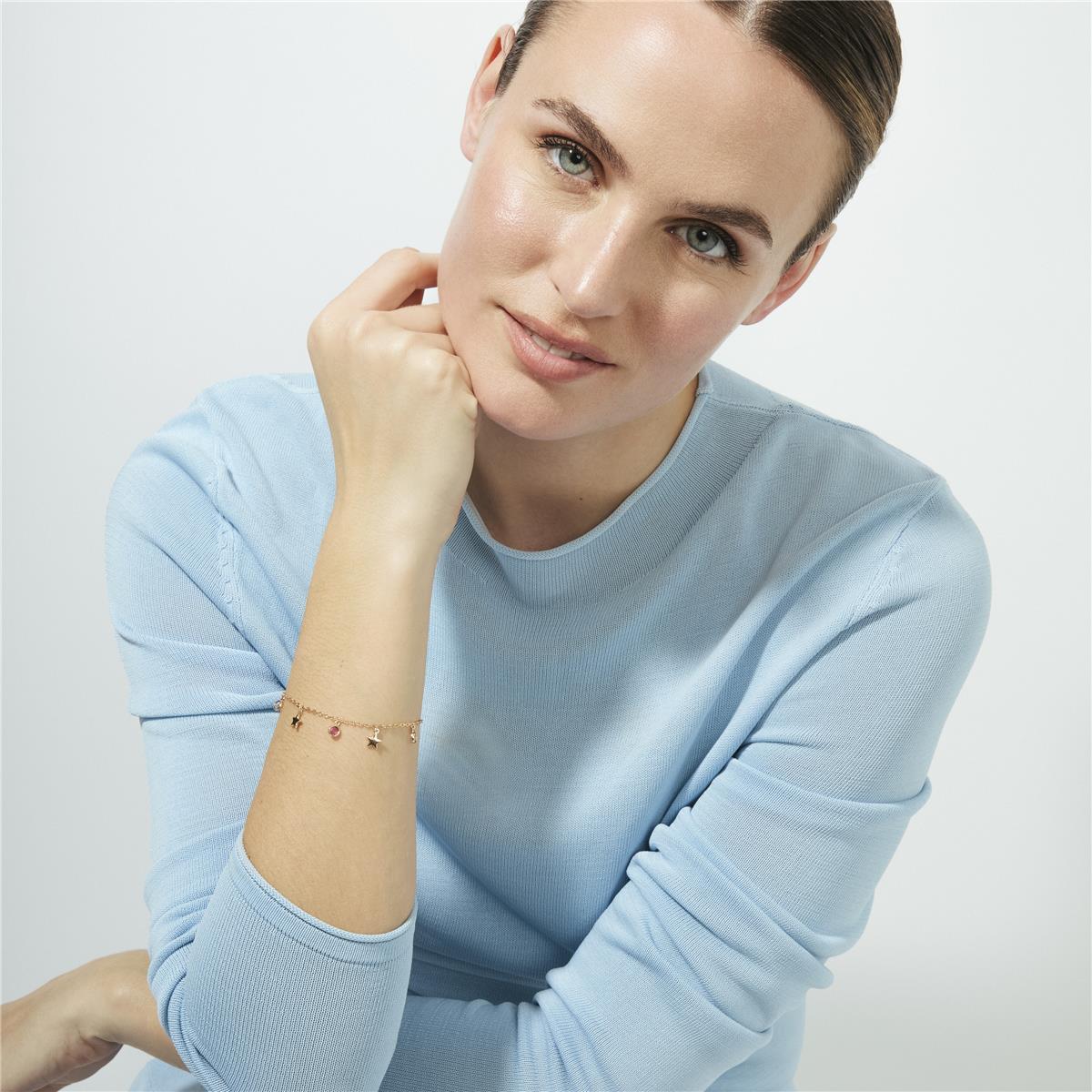 Bracelet en zircon multicolore finition or rose 18 carats - Varwi