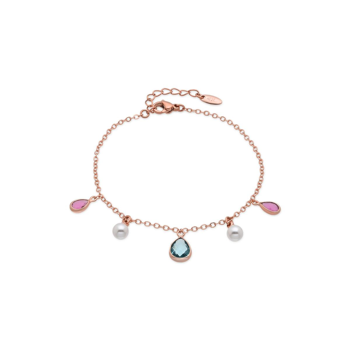 Pulsera de Aleación de Metal y Perla Blanca acabado en oro rosa de 18k - Cainhtsi