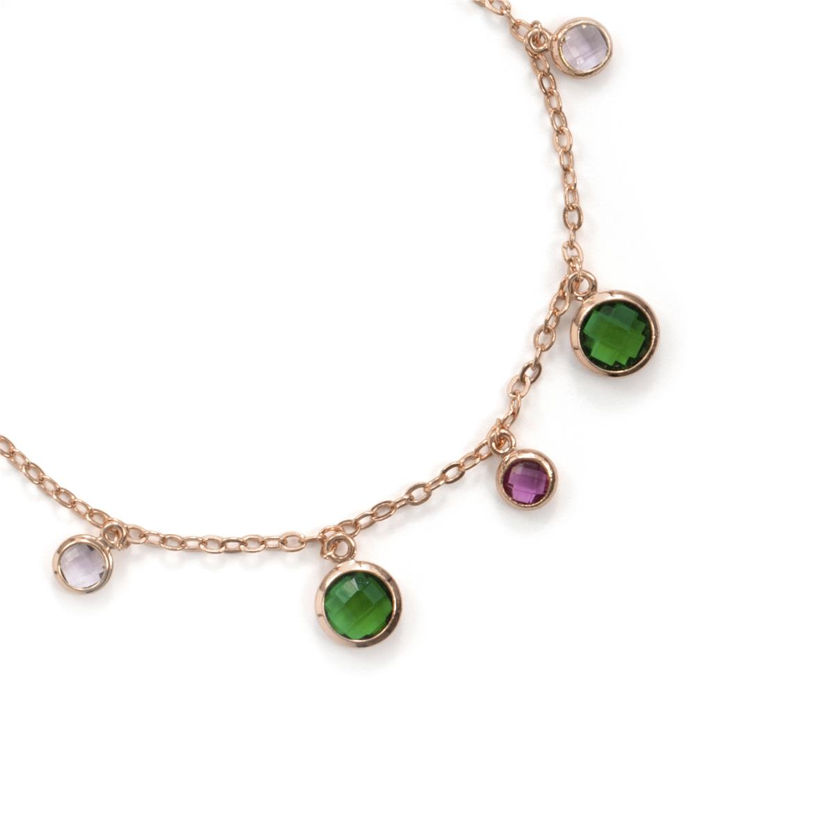Pulsera de Aleación de Metal y Circonita Multicolor acabado en oro rosa de 18k - Huis