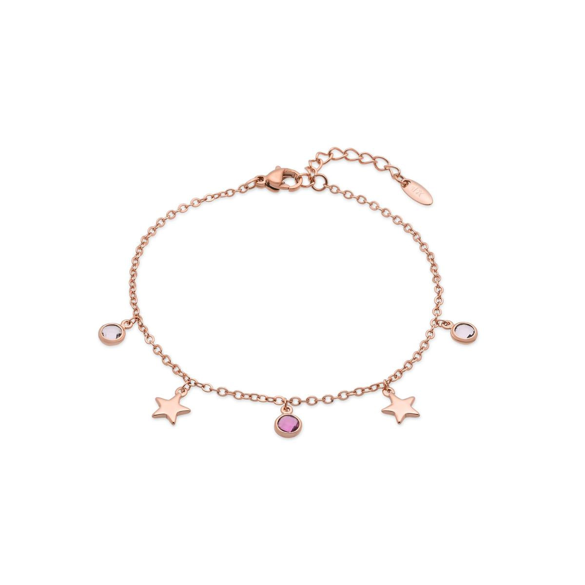 Pulsera de Aleación de Metal y Circonita Multicolor acabado en oro rosa de 18k - Sadria