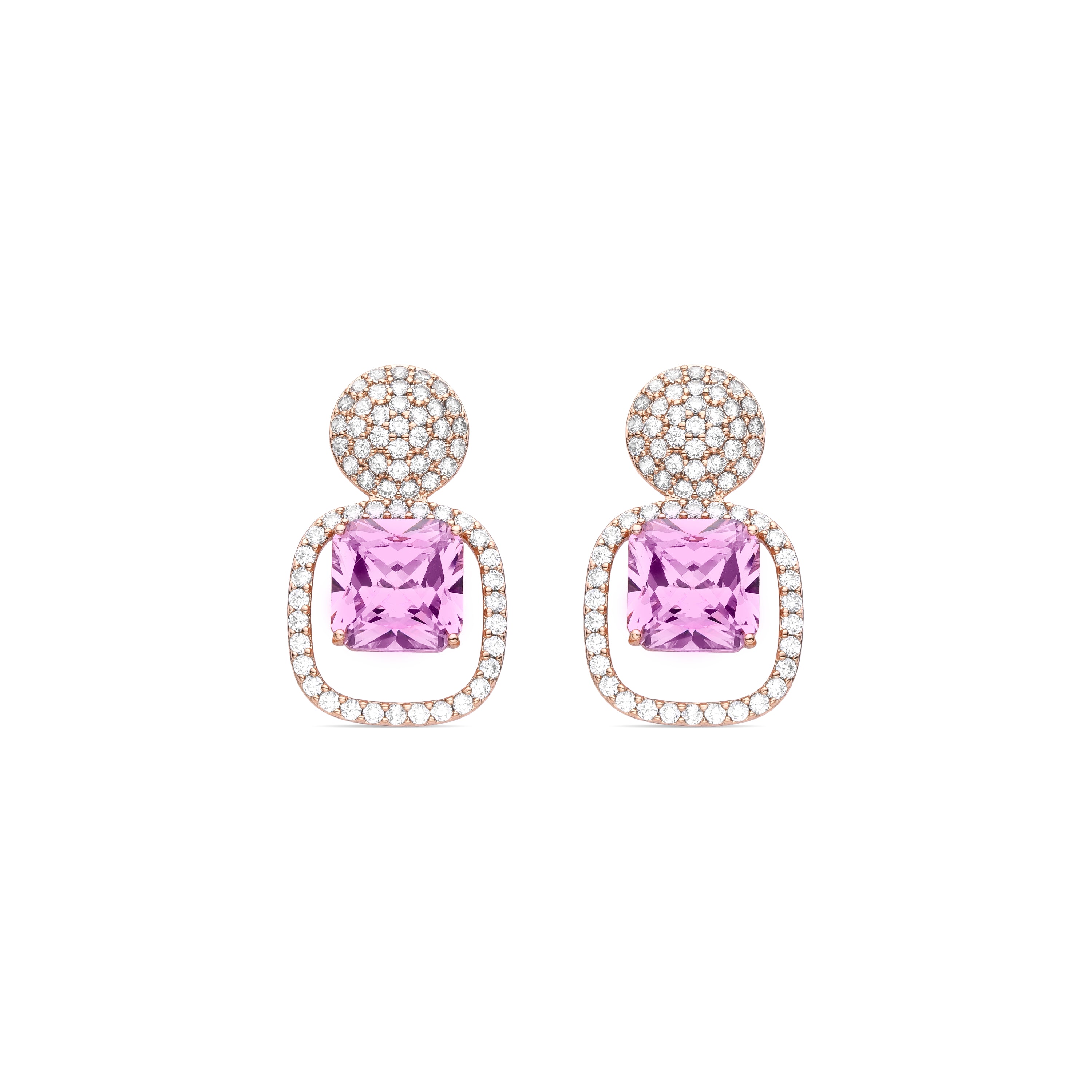 Pendientes Asdrel acabado oro rosa 18k