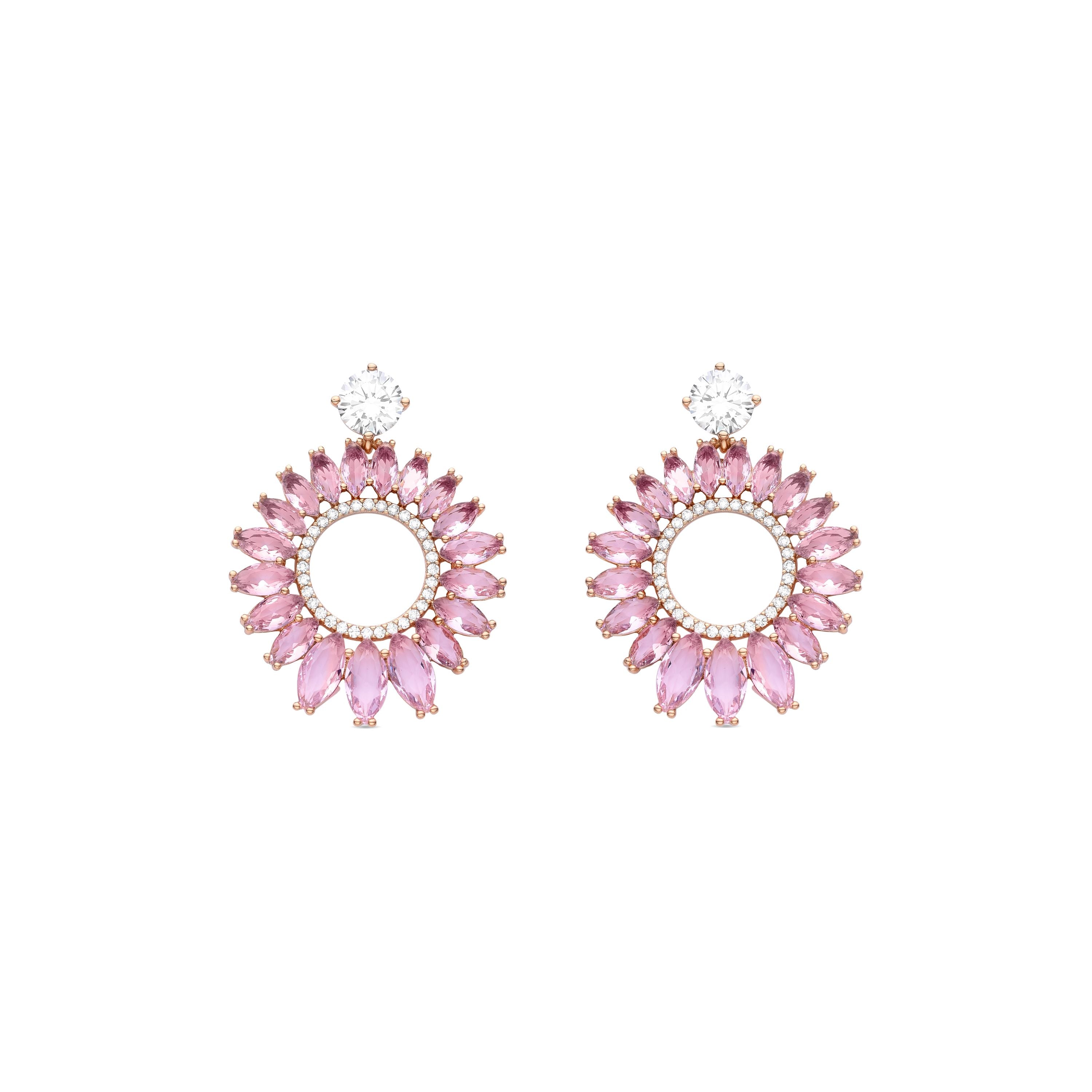 Boucles d'oreilles Lelyl finition or rose 18 carats