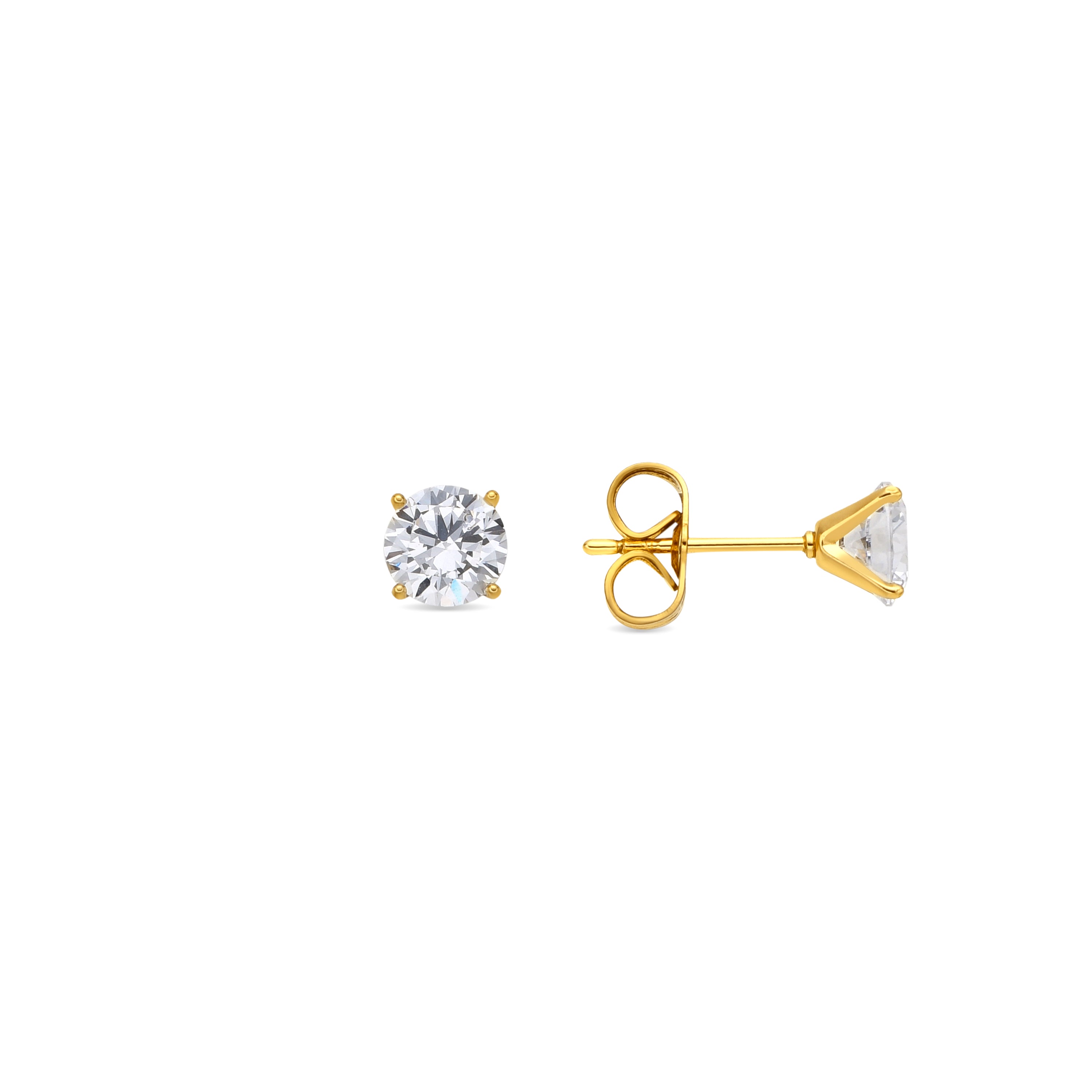 Pendientes  con Circonita Brillante acabado oro rosa 18k - Verak