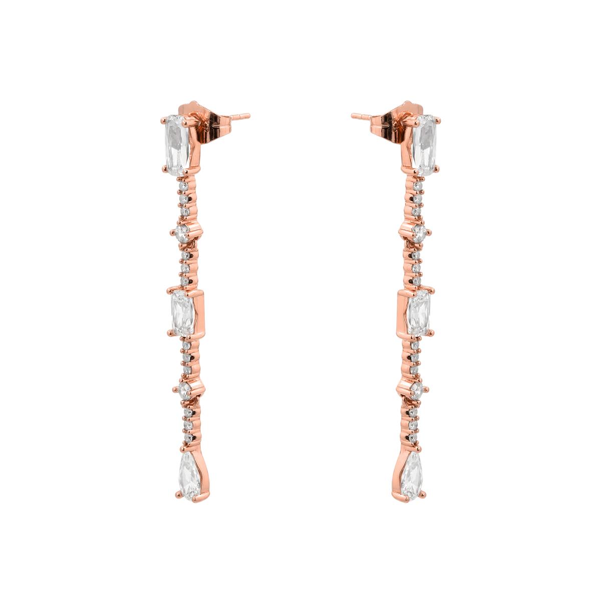 Pendientes Ziadru acabado oro rosa 18k - Ziadru