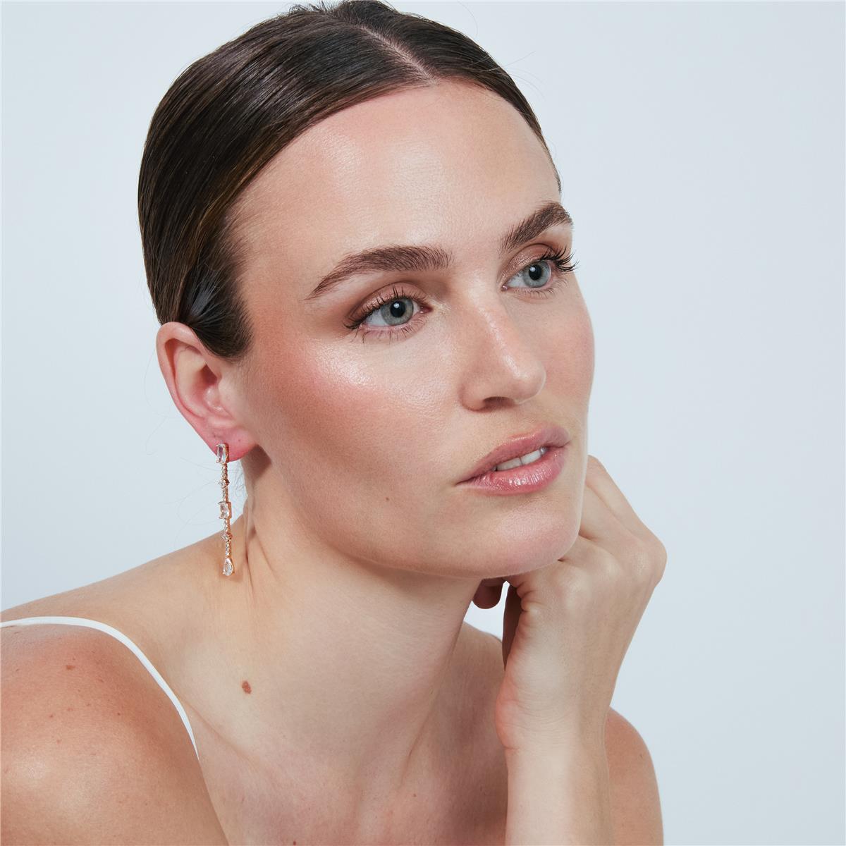 Pendientes Ziadru acabado oro rosa 18k - Ziadru