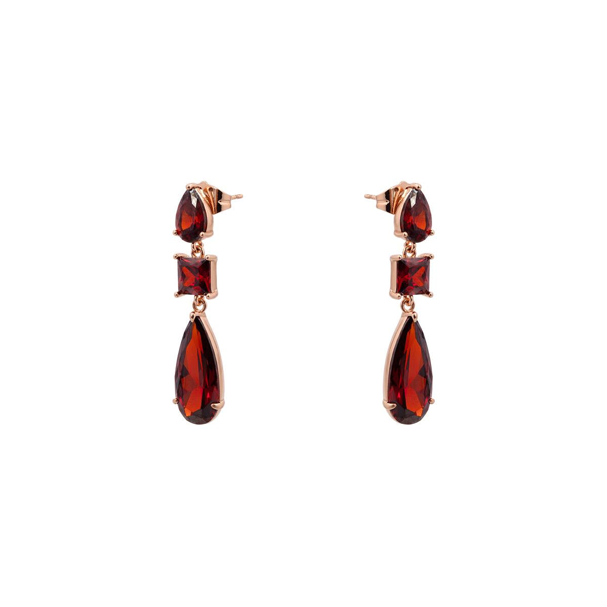 Pendientes Xakah acabado oro rosa 18k - Xakah