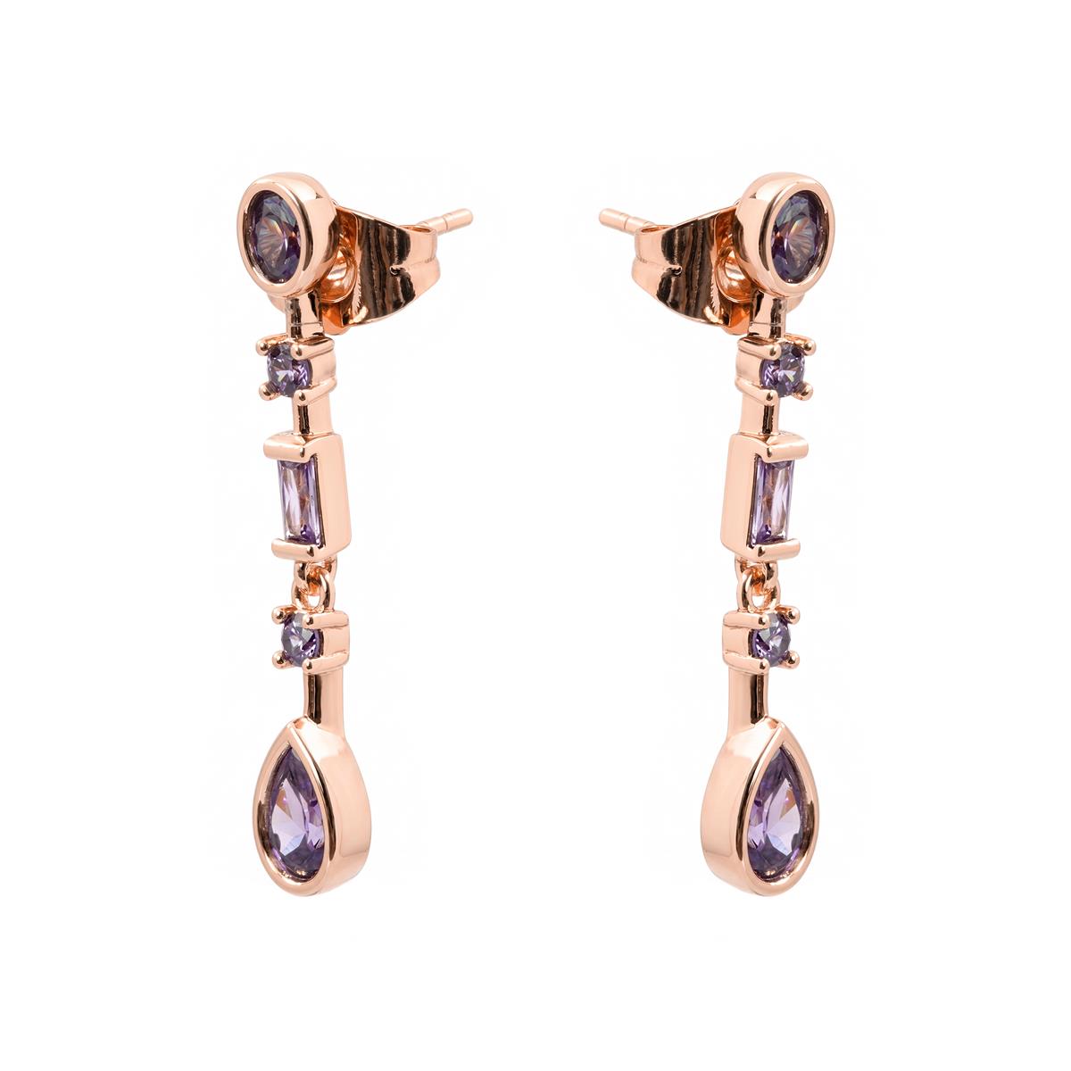 Brincos Mobor acabamento em ouro rosa 18k - Mobor