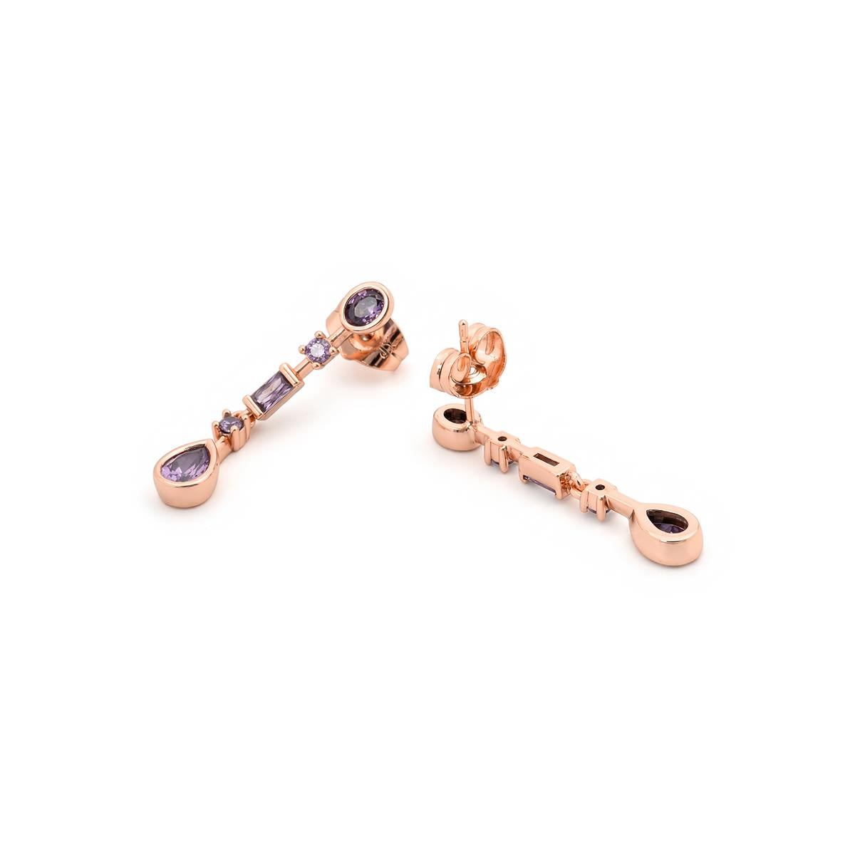 Brincos Mobor acabamento em ouro rosa 18k - Mobor