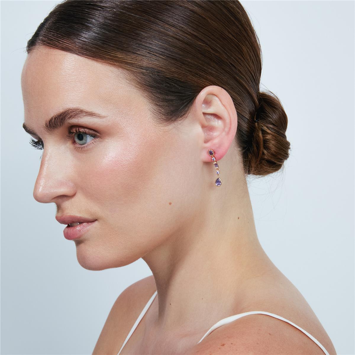 Brincos Mobor acabamento em ouro rosa 18k - Mobor