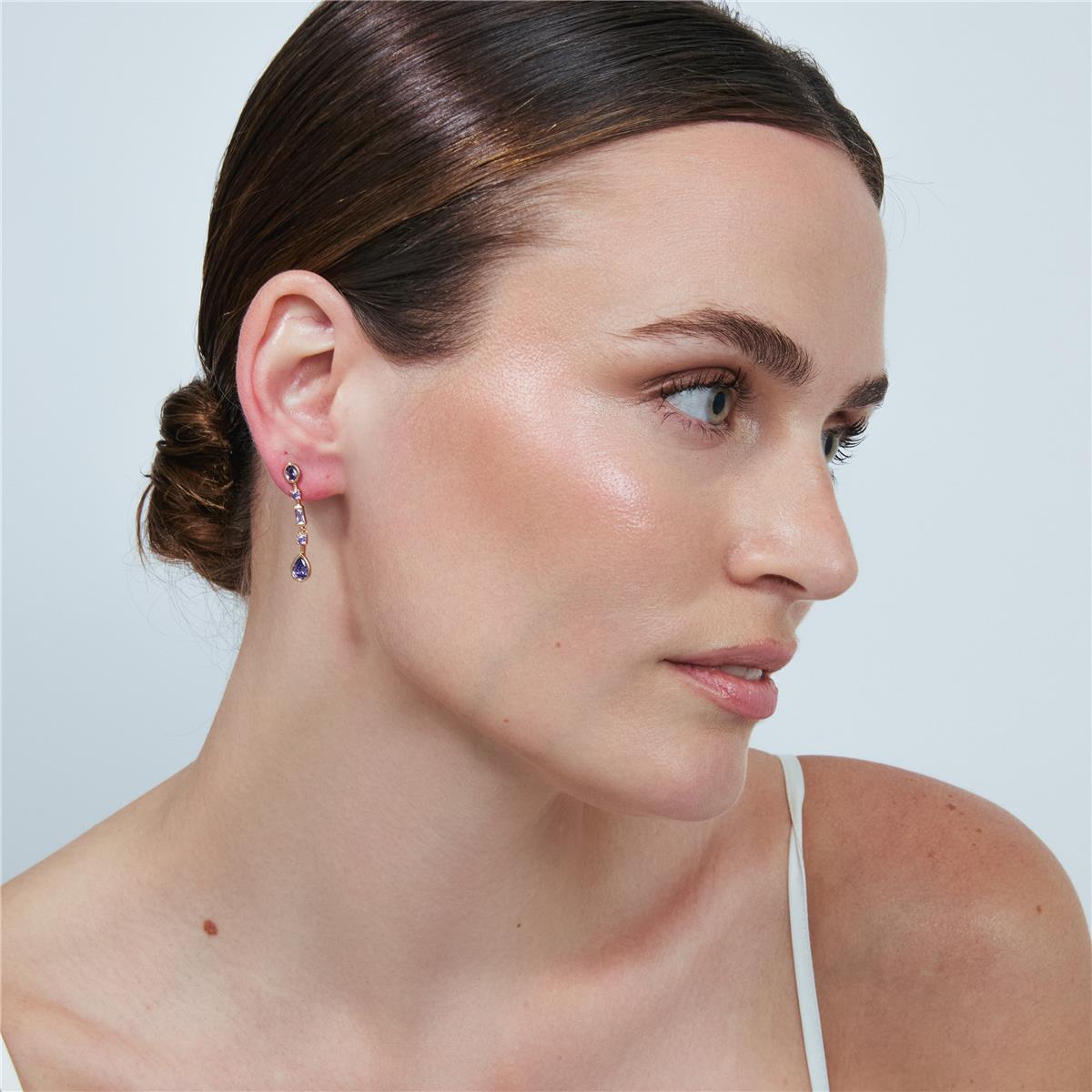 Brincos Mobor acabamento em ouro rosa 18k - Mobor