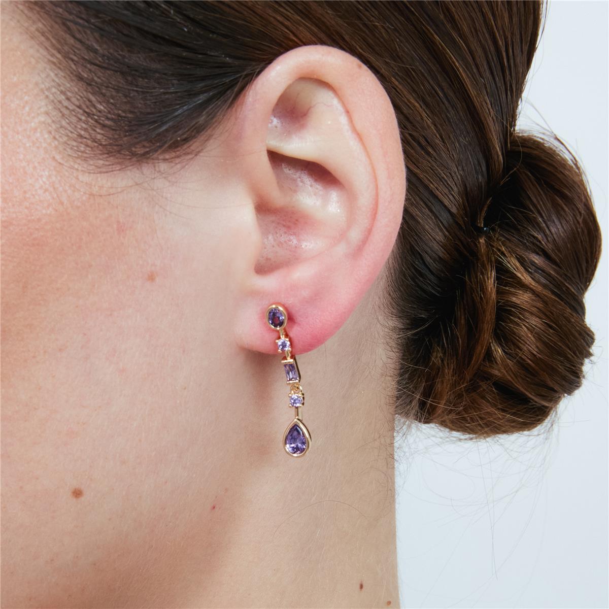 Brincos Mobor acabamento em ouro rosa 18k - Mobor