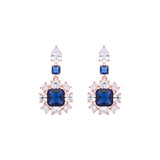 Zirkonia-Saphir-Ohrringe mit 18k Roségold-Finish - Iwo