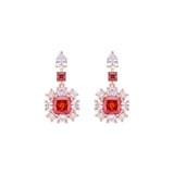 Rubin-Zirkonia-Ohrringe mit 18 Karat Roségold-Finish - Iwo