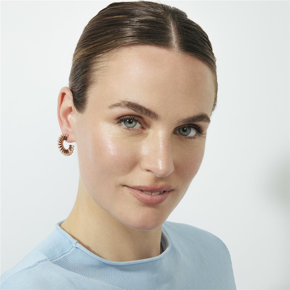 18k Rose Gold Finished Fire Opal Zircon Earrings - Umres
