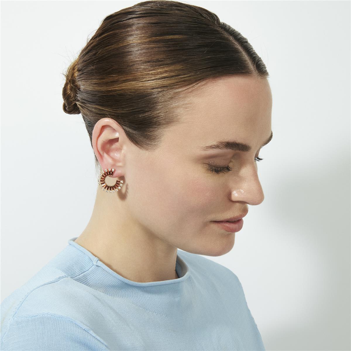 18k Rose Gold Finished Fire Opal Zircon Earrings - Umres