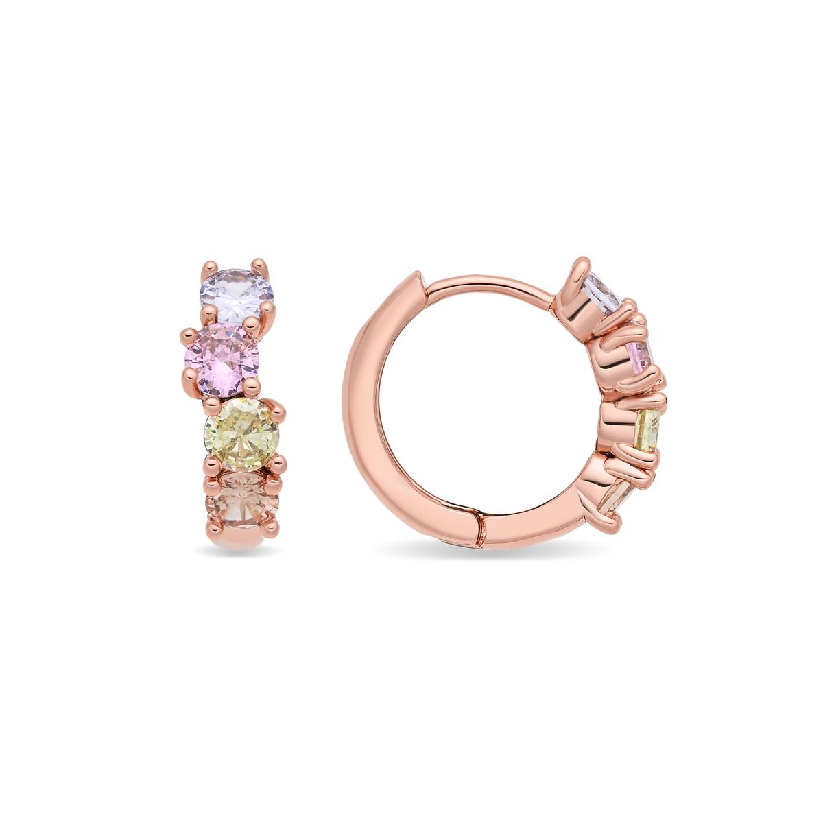 Brincos Zamza acabamento ouro rosa 18k - Zamza MULTICOLOR