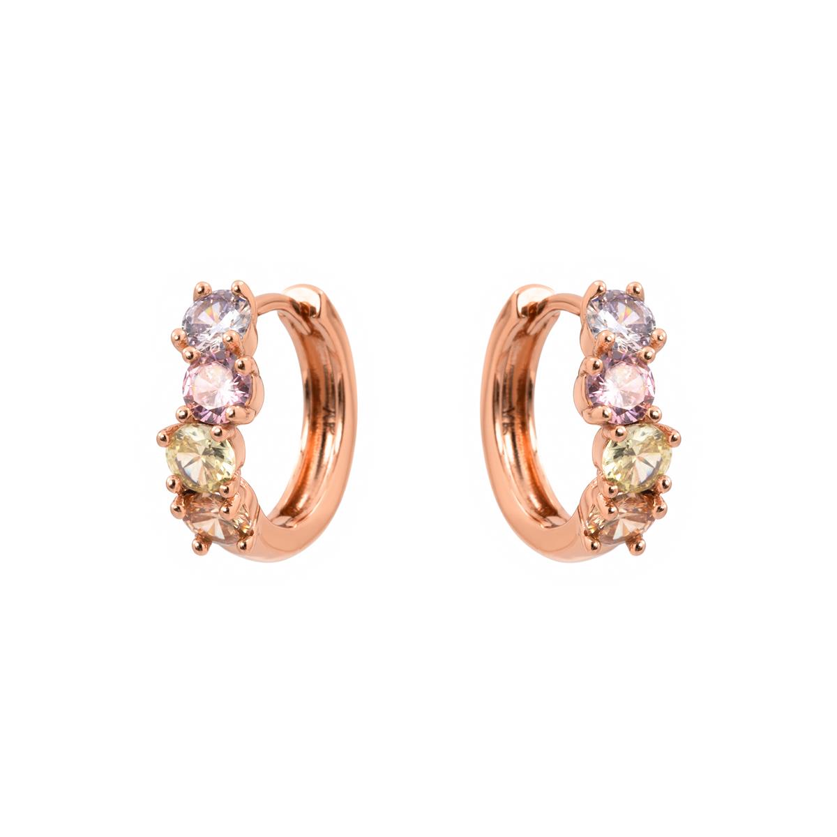 Brincos Zamza acabamento ouro rosa 18k - Zamza MULTICOLOR