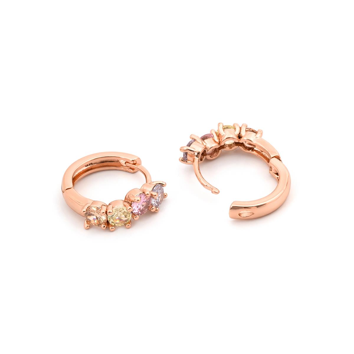Brincos Zamza acabamento ouro rosa 18k - Zamza MULTICOLOR