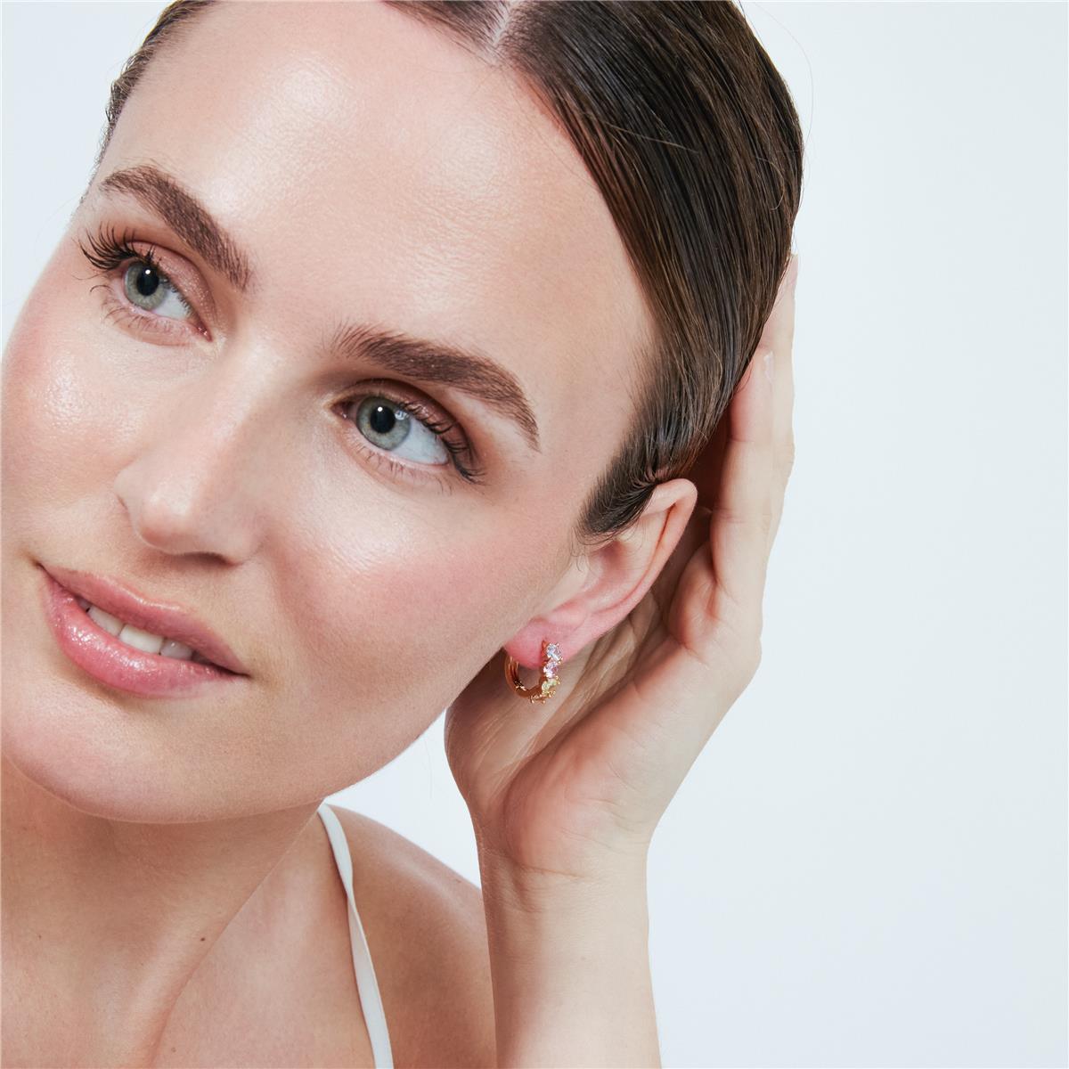 Brincos Zamza acabamento ouro rosa 18k - Zamza MULTICOLOR