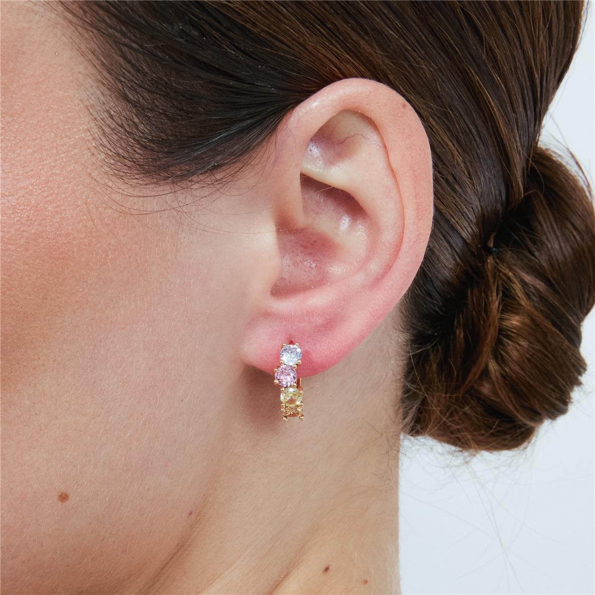 Brincos Zamza acabamento ouro rosa 18k - Zamza MULTICOLOR