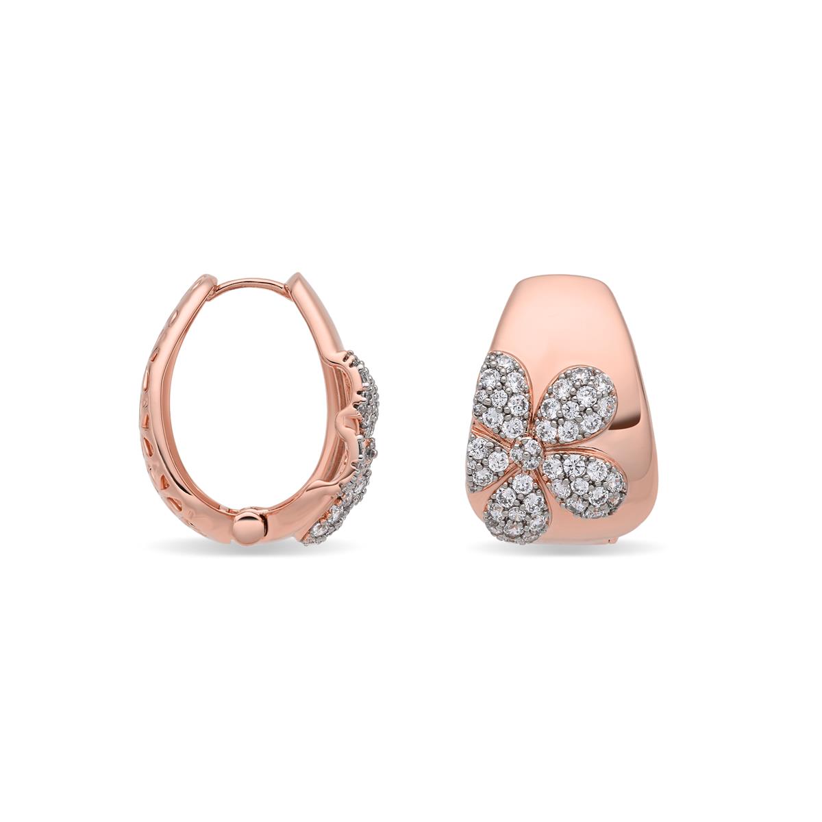 Brincos Asnali acabamento em ouro rosa 18k - Asnali