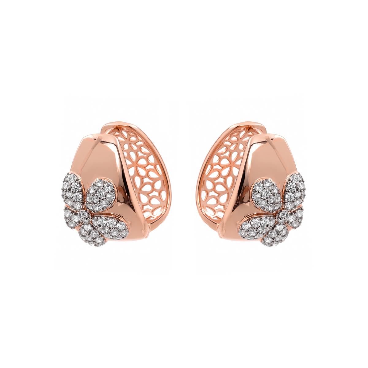 Brincos Asnali acabamento em ouro rosa 18k - Asnali