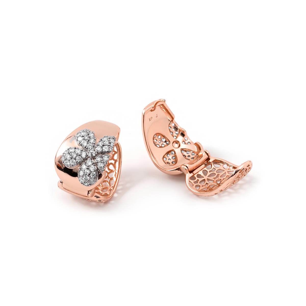 Brincos Asnali acabamento em ouro rosa 18k - Asnali